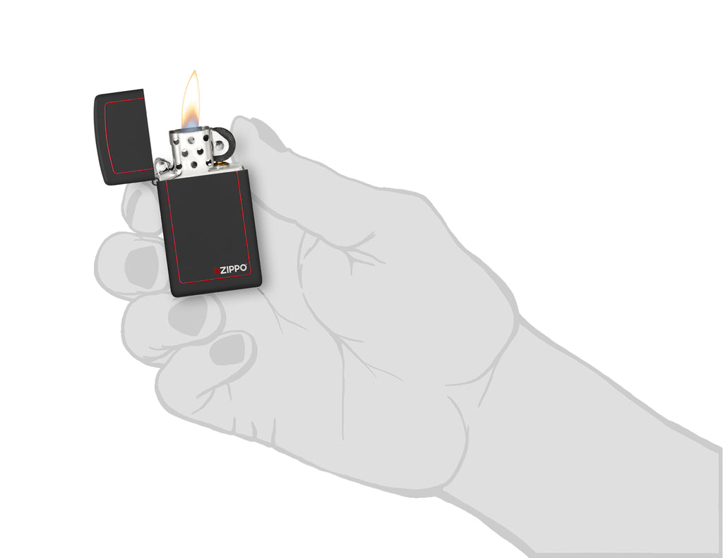 1618 Slim Black W/zippo-border