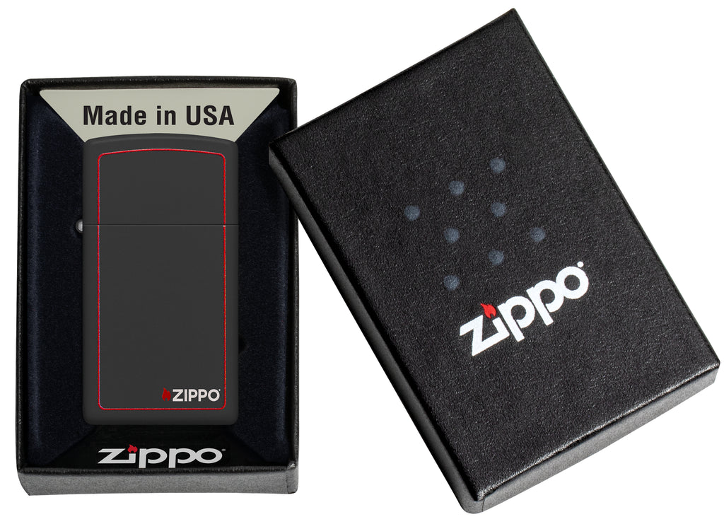 1618 Slim Black W/zippo-border