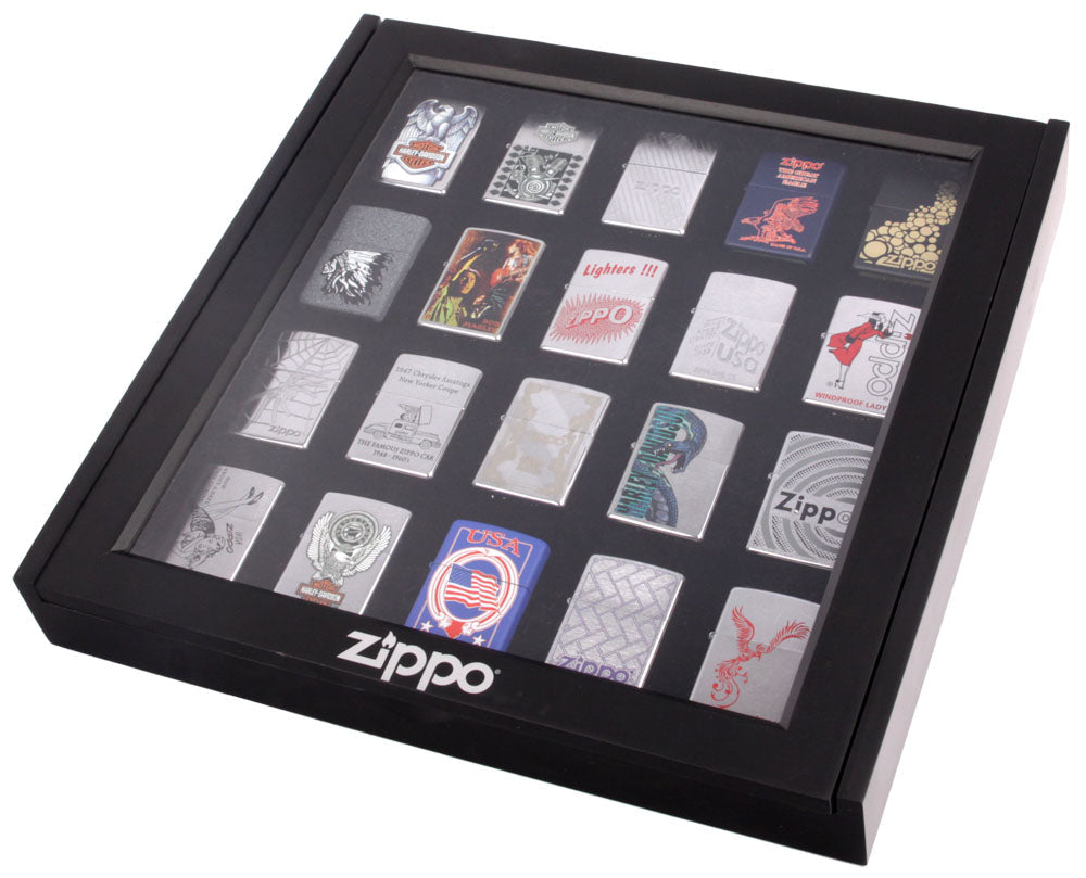 Wood Box, black w/glass, 15 pcs