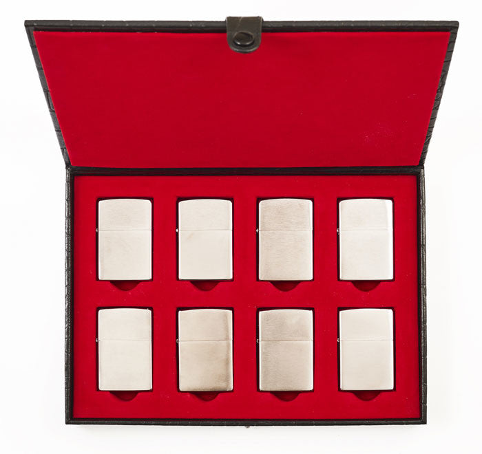 8 Lighters Leather Box Mocca