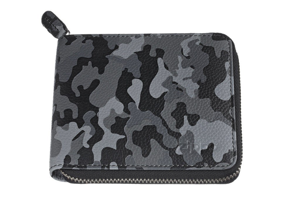 Wallet Camo Gray with Zipper