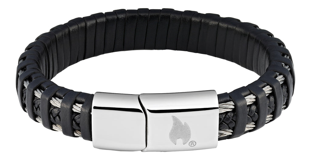 leather bracelet w Ssteel 20cm