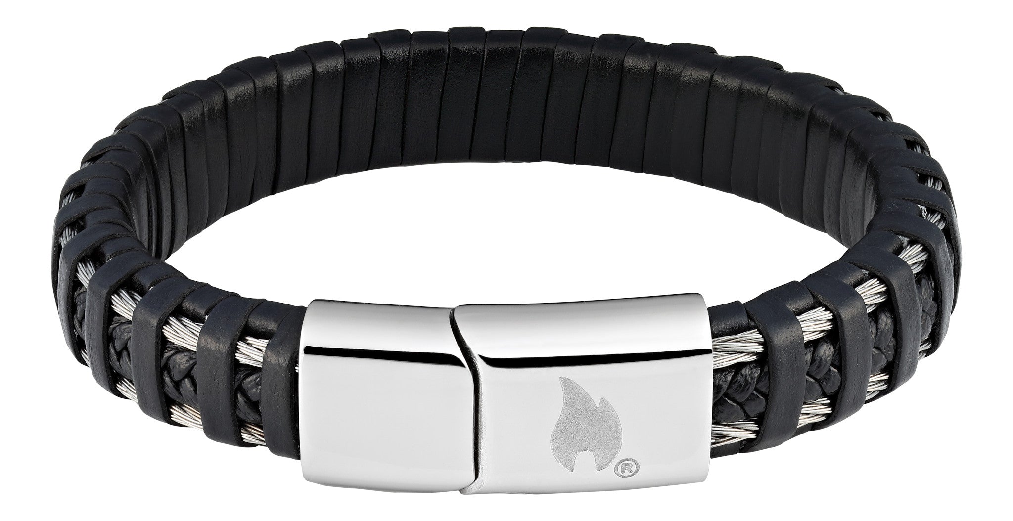 leather bracelet w Ssteel 20cm