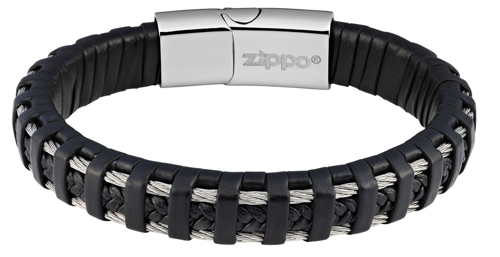leather bracelet w Ssteel 20cm