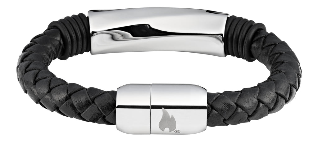leather bracelet w Ssteel 20cm