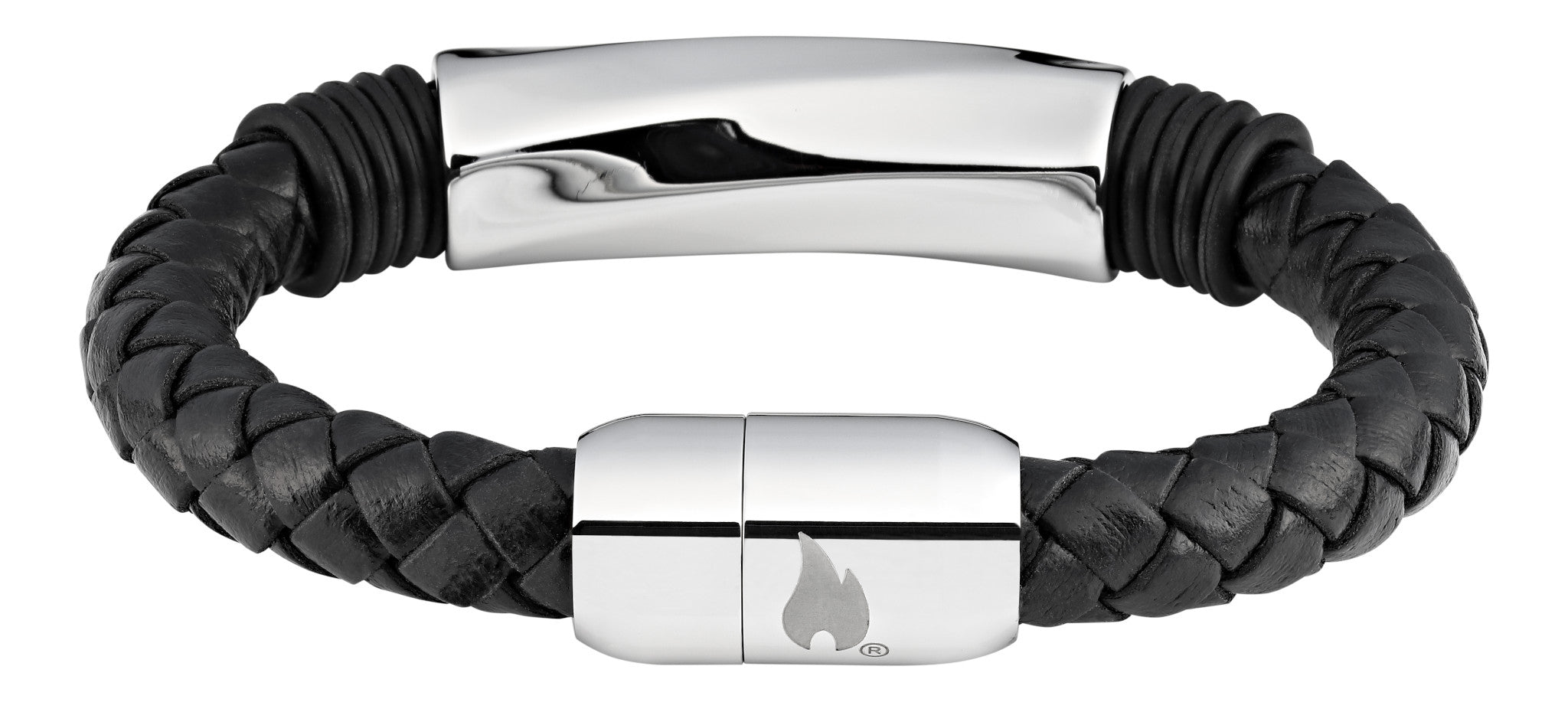 leather bracelet w Ssteel 20cm