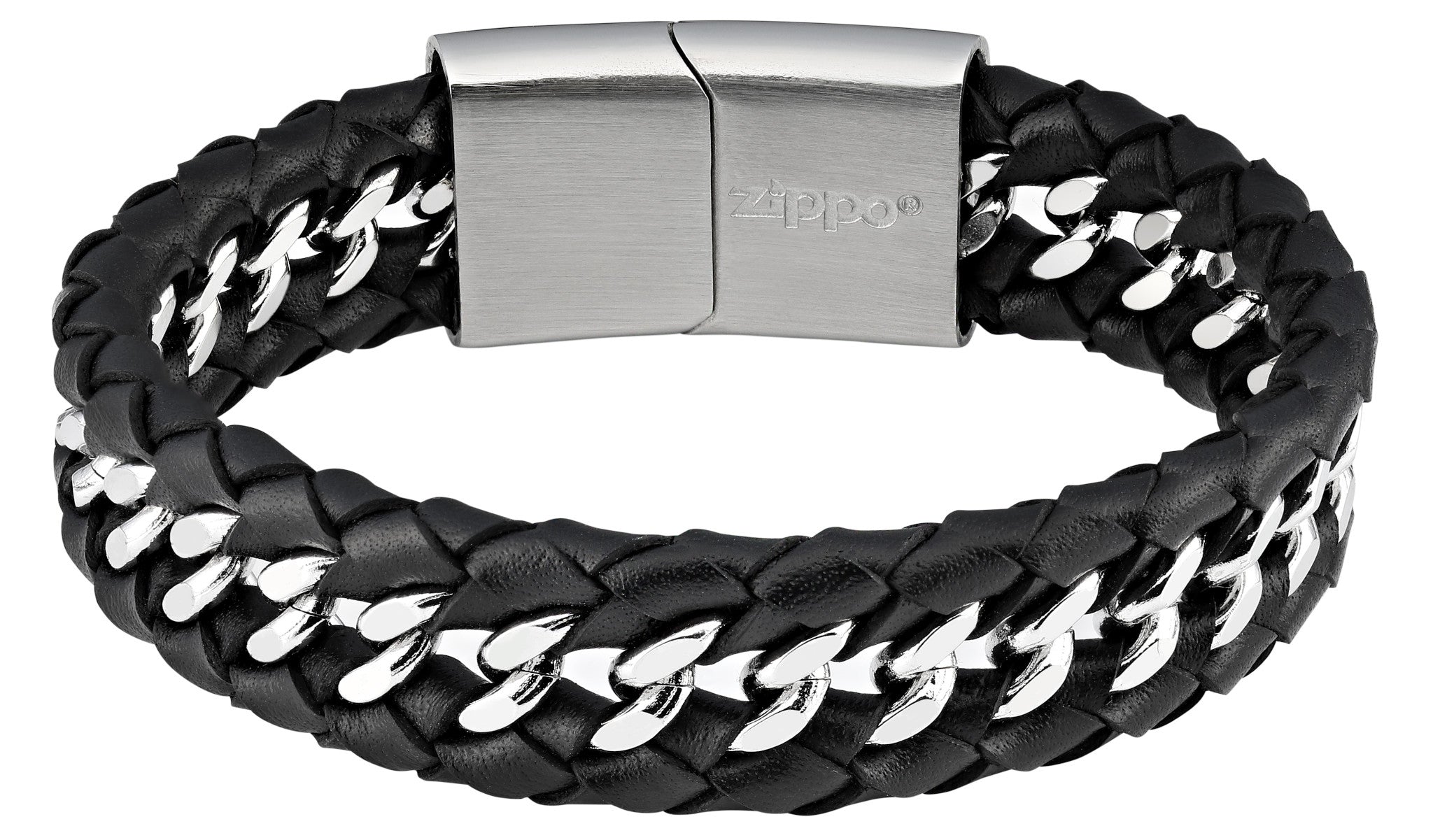 leather steel bracelet 20cm