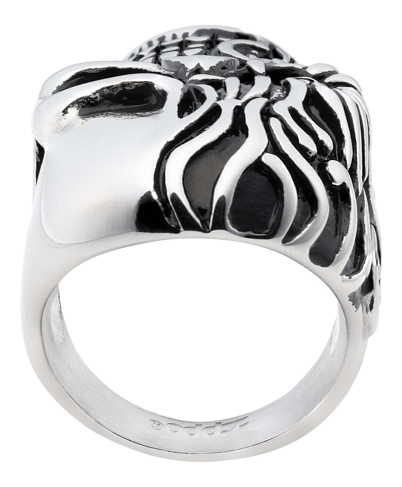 Stainless steel skull ring 60