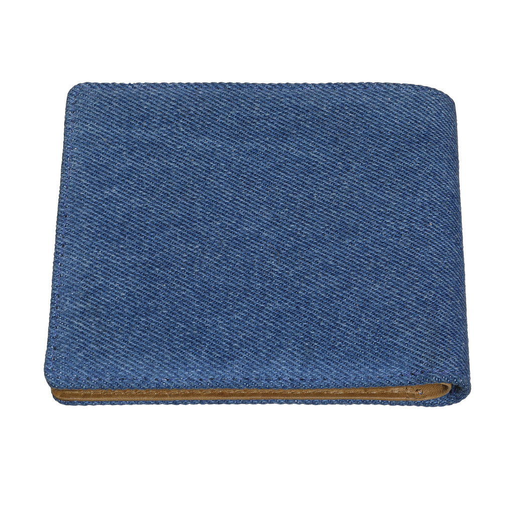 Mens Wallet Denim Blue Tan