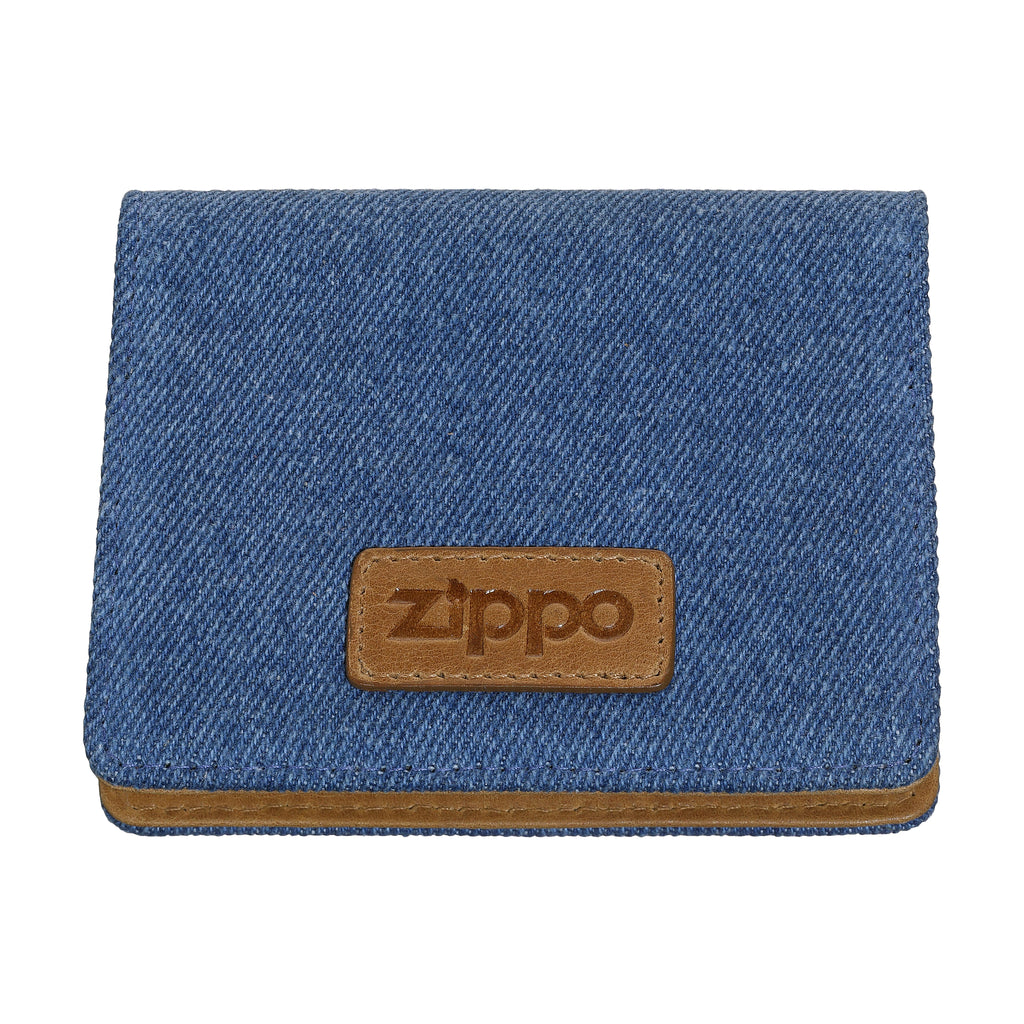 Card Case Denim Blue Tan