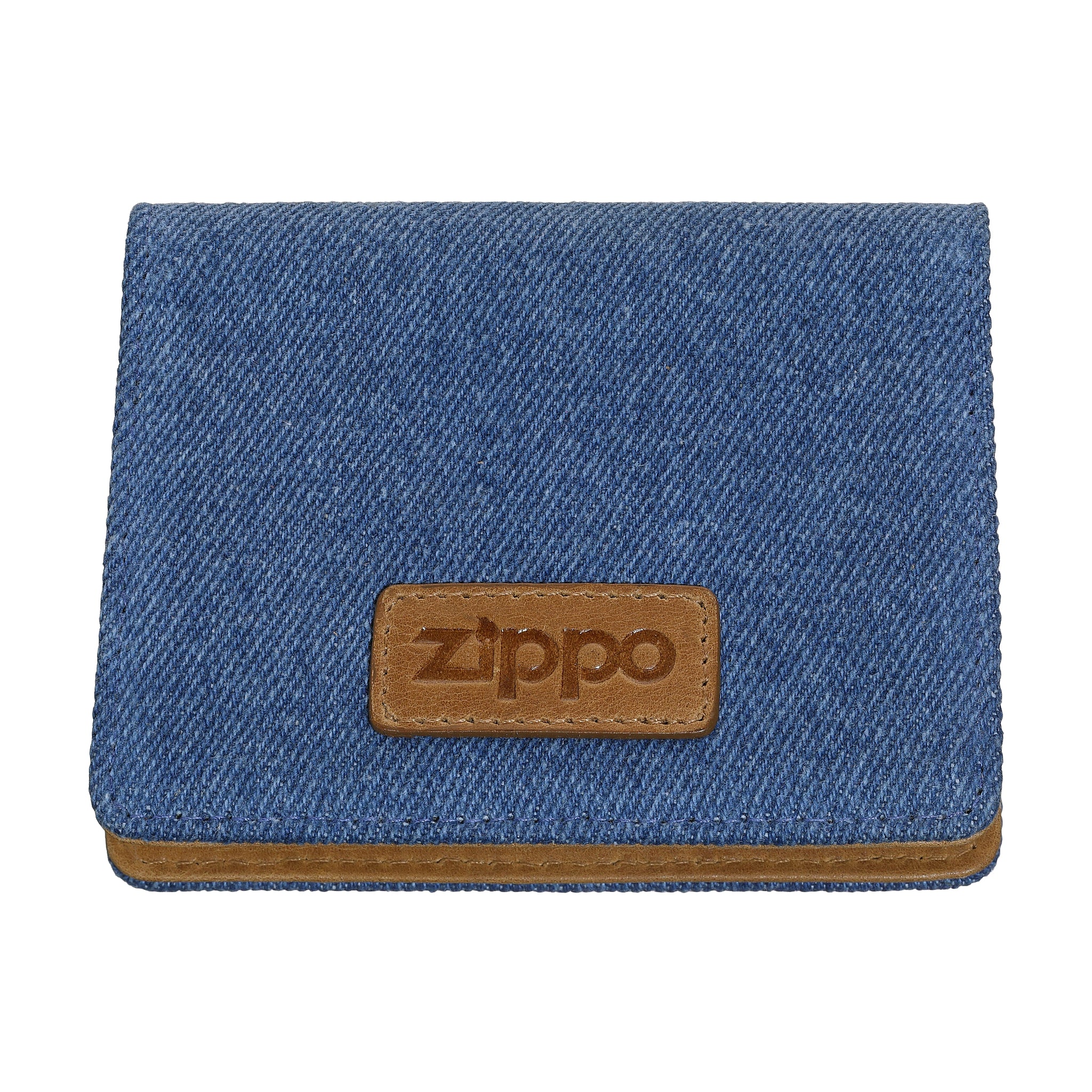 Card Case Denim Blue Tan