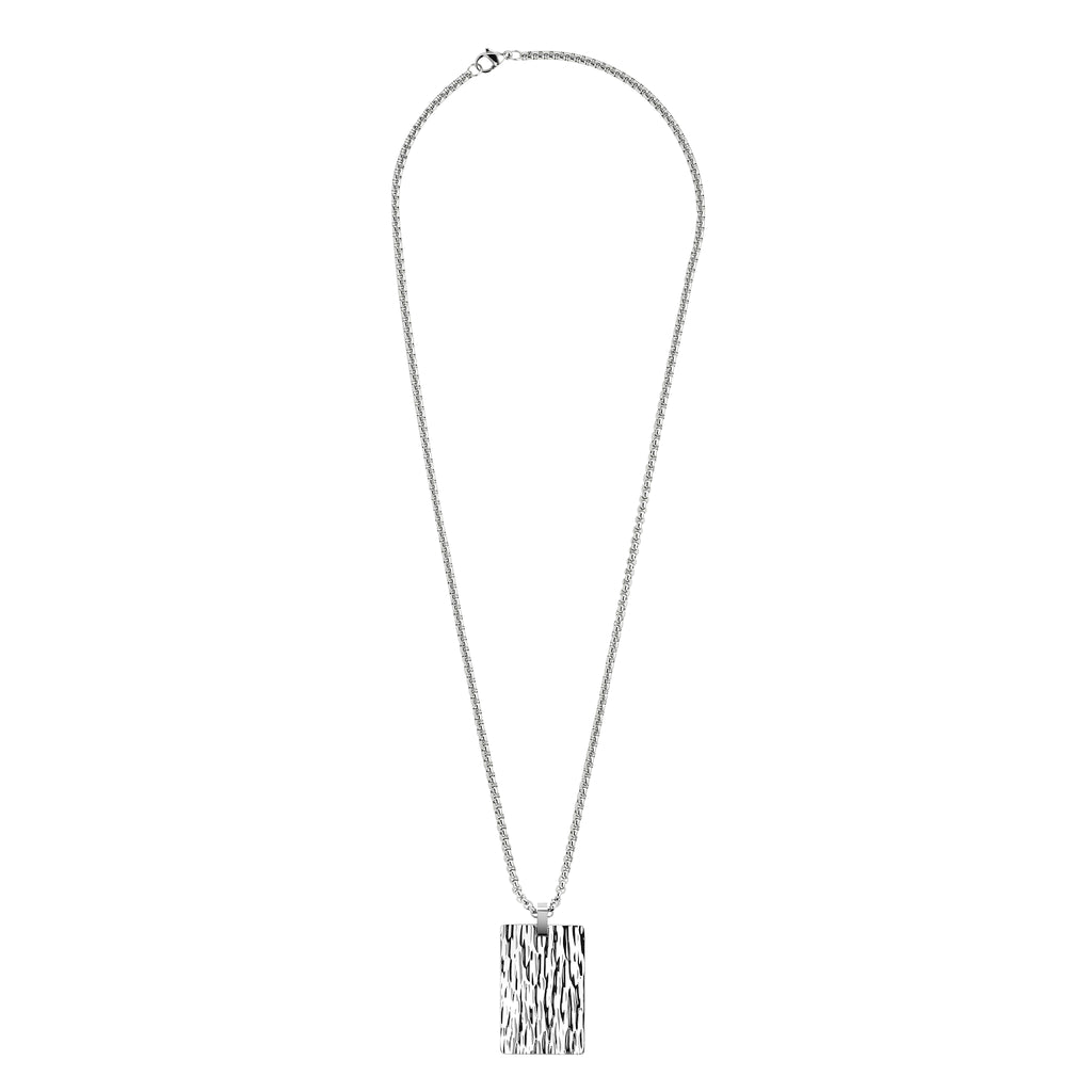Stainless Steel Hammered Pendant 60cm