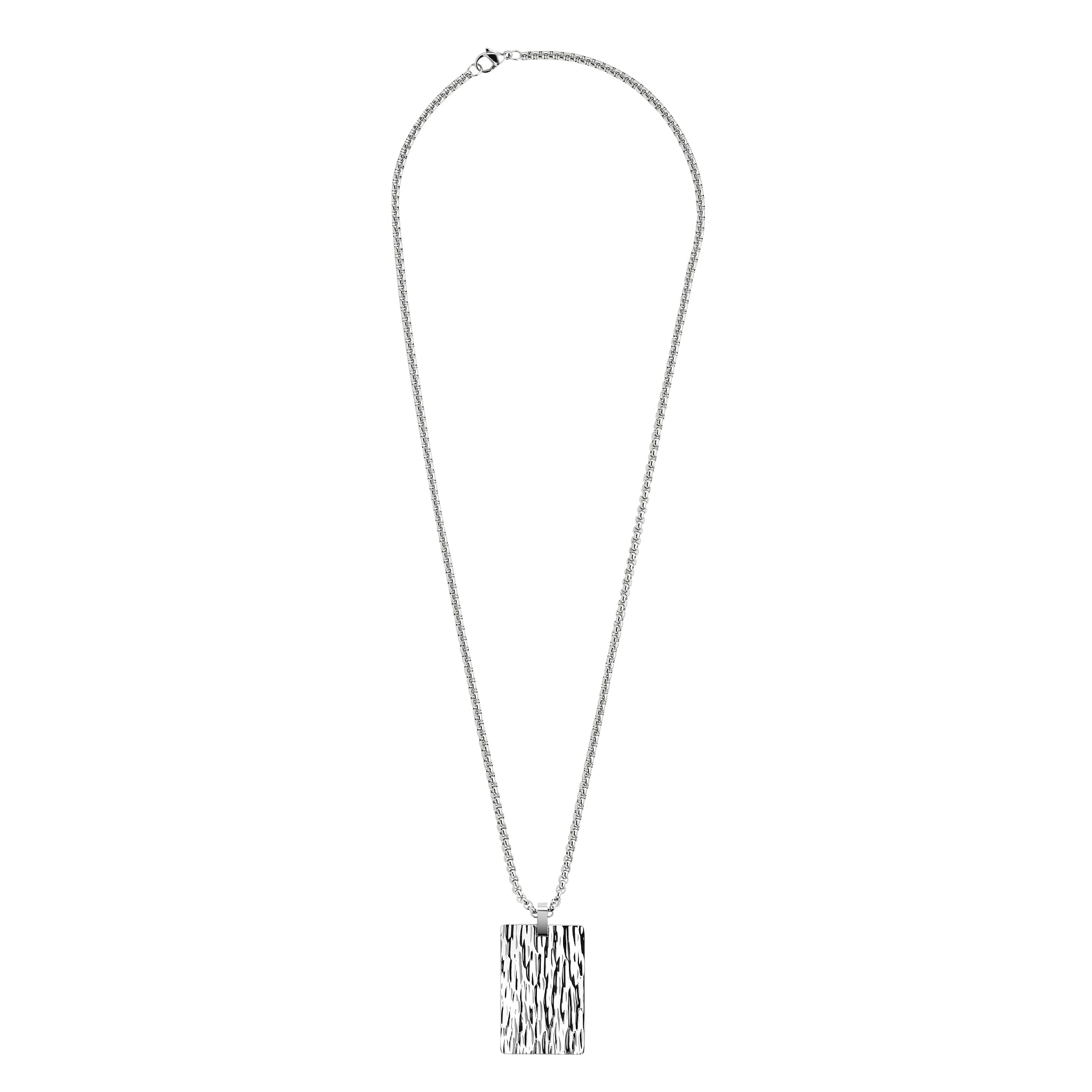 Stainless Steel Hammered Pendant 60cm