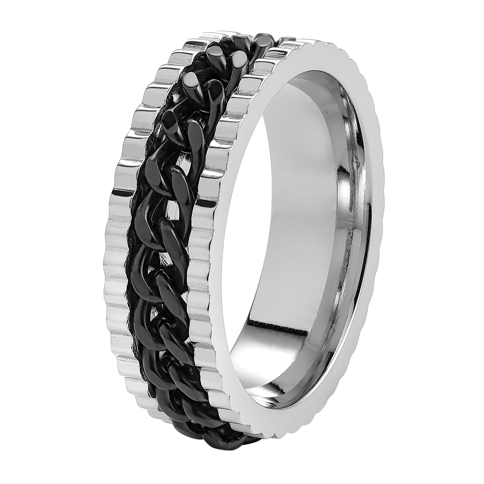 Black Link Chain Ring #68