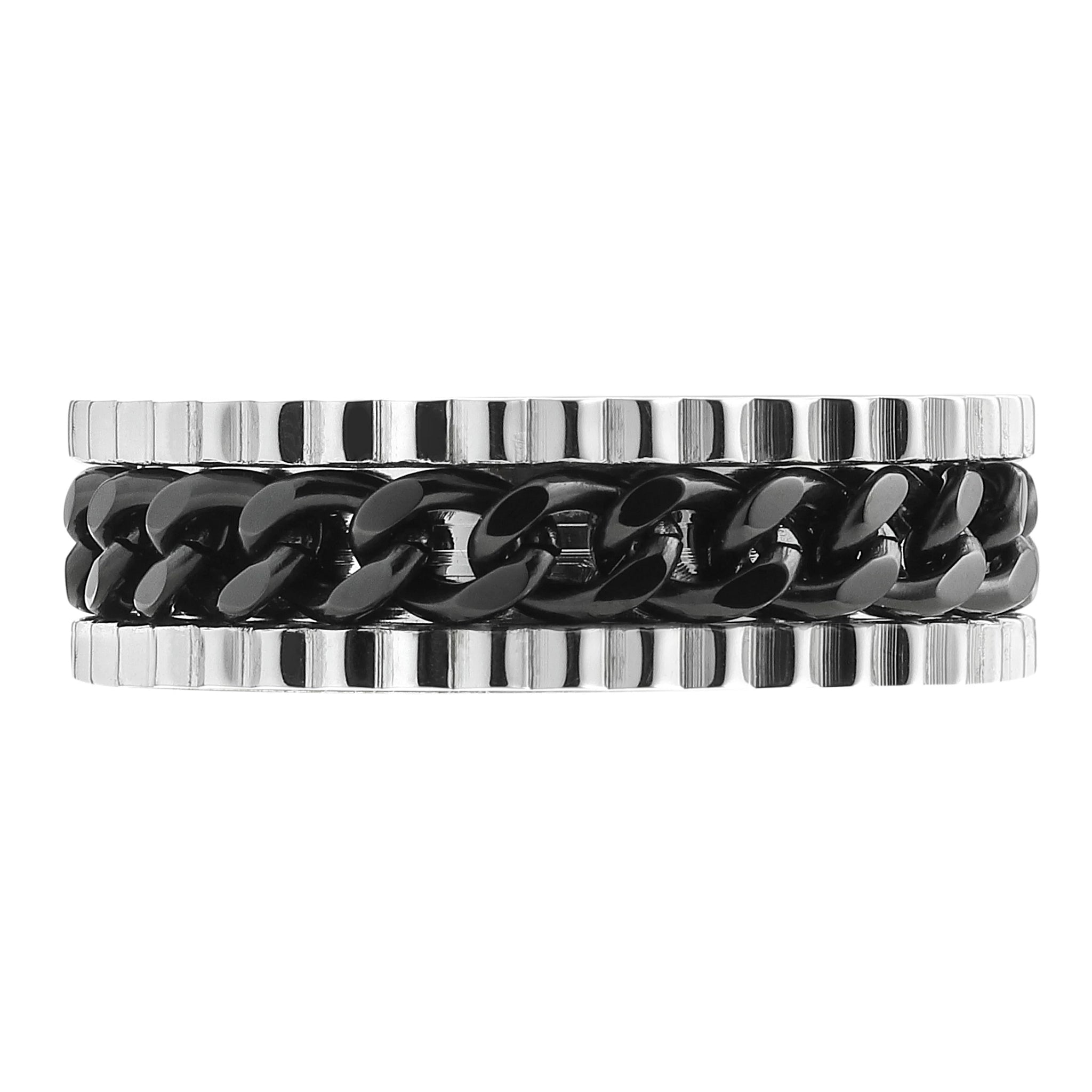 Black Link Chain Ring #70