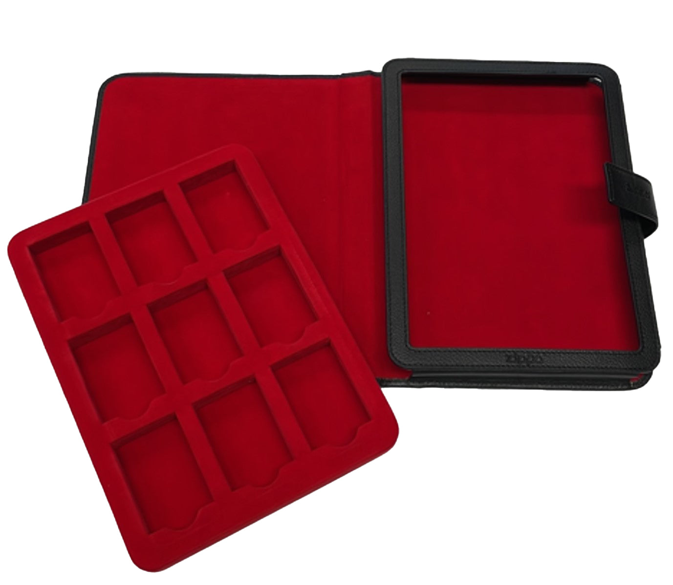 Leather Box 9 pcs lighter Portfolio Black Red