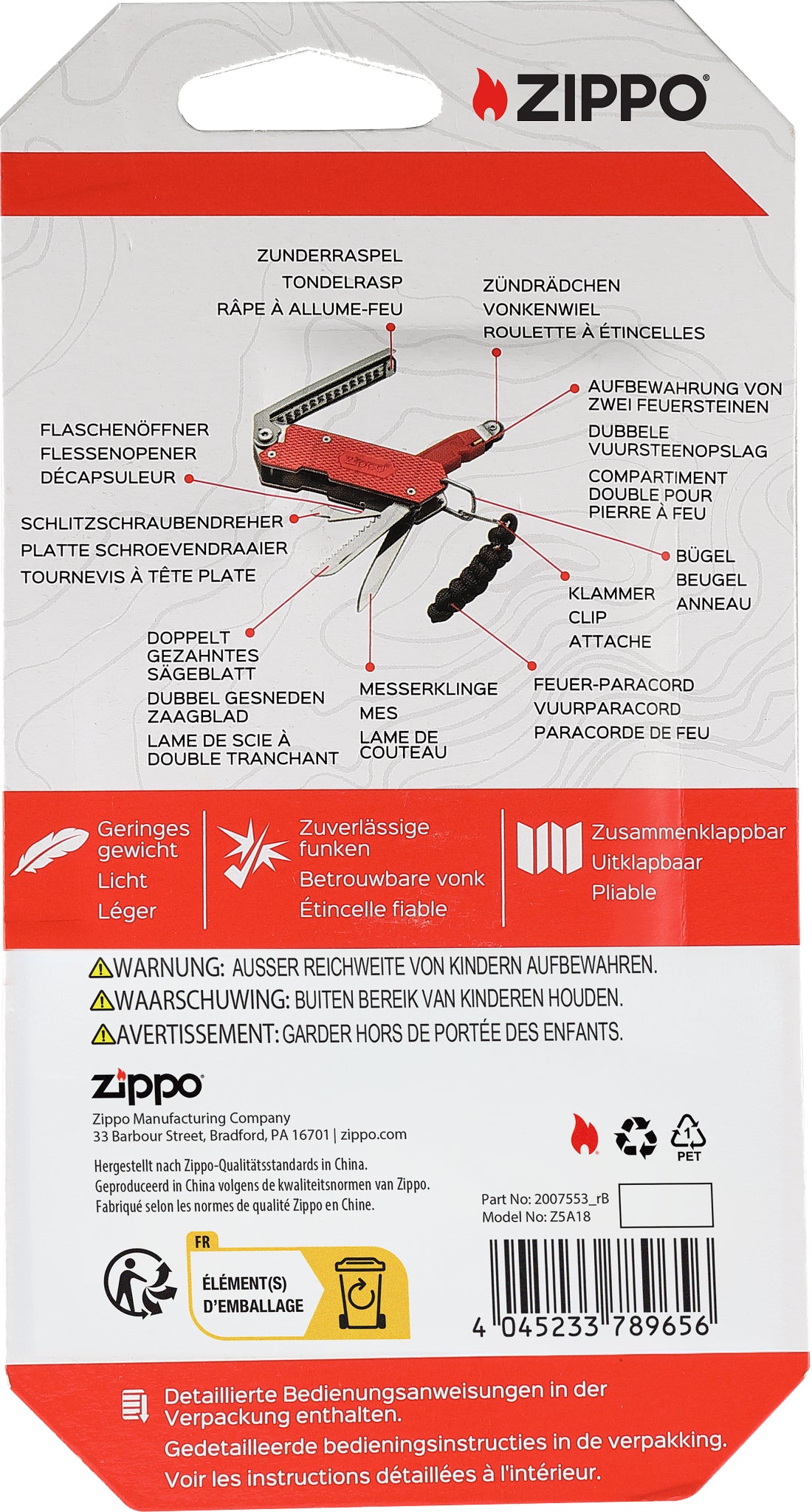 40549 Zippo SureFire Multi-Tool DE/NL/FR