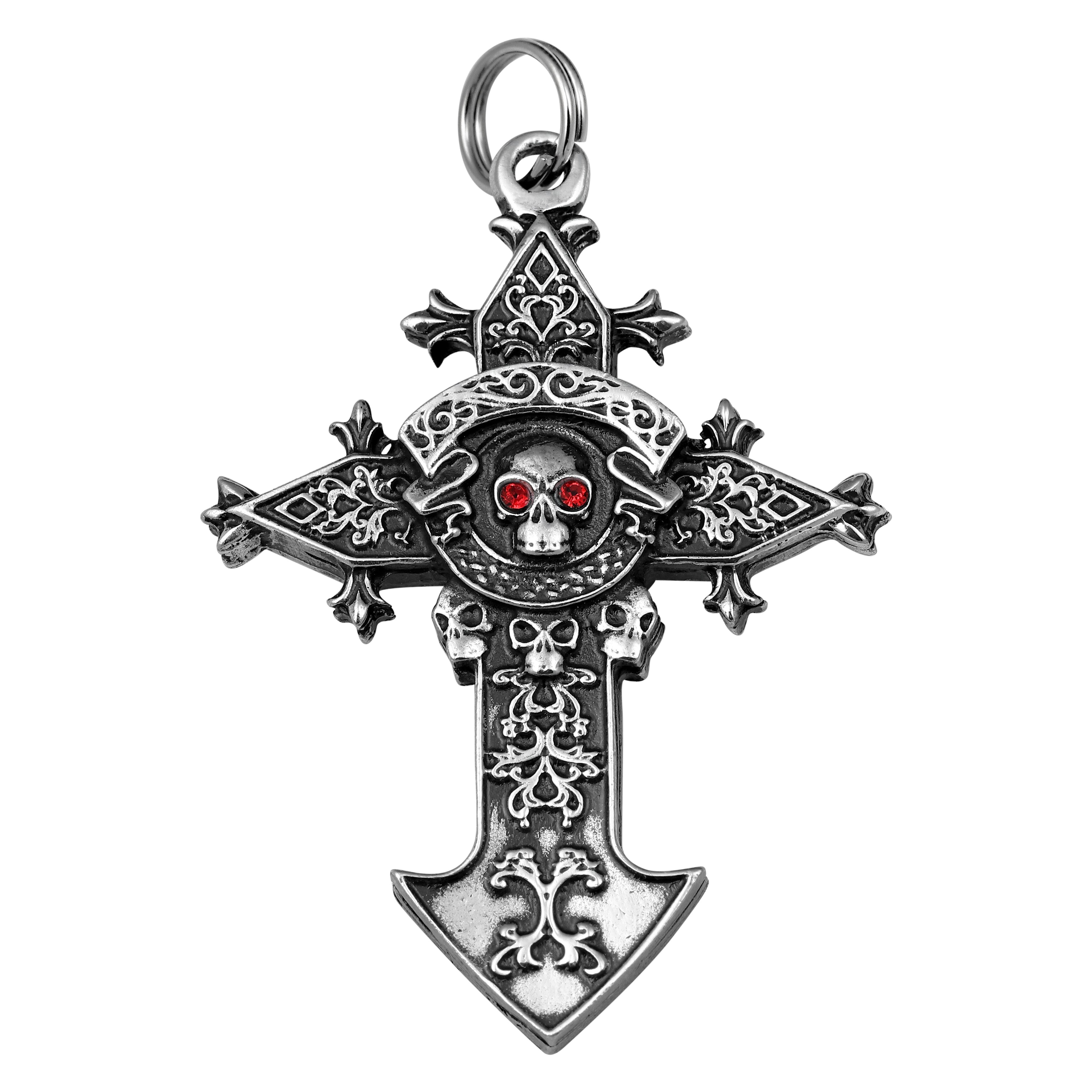 CROSS w SKULL Necklace