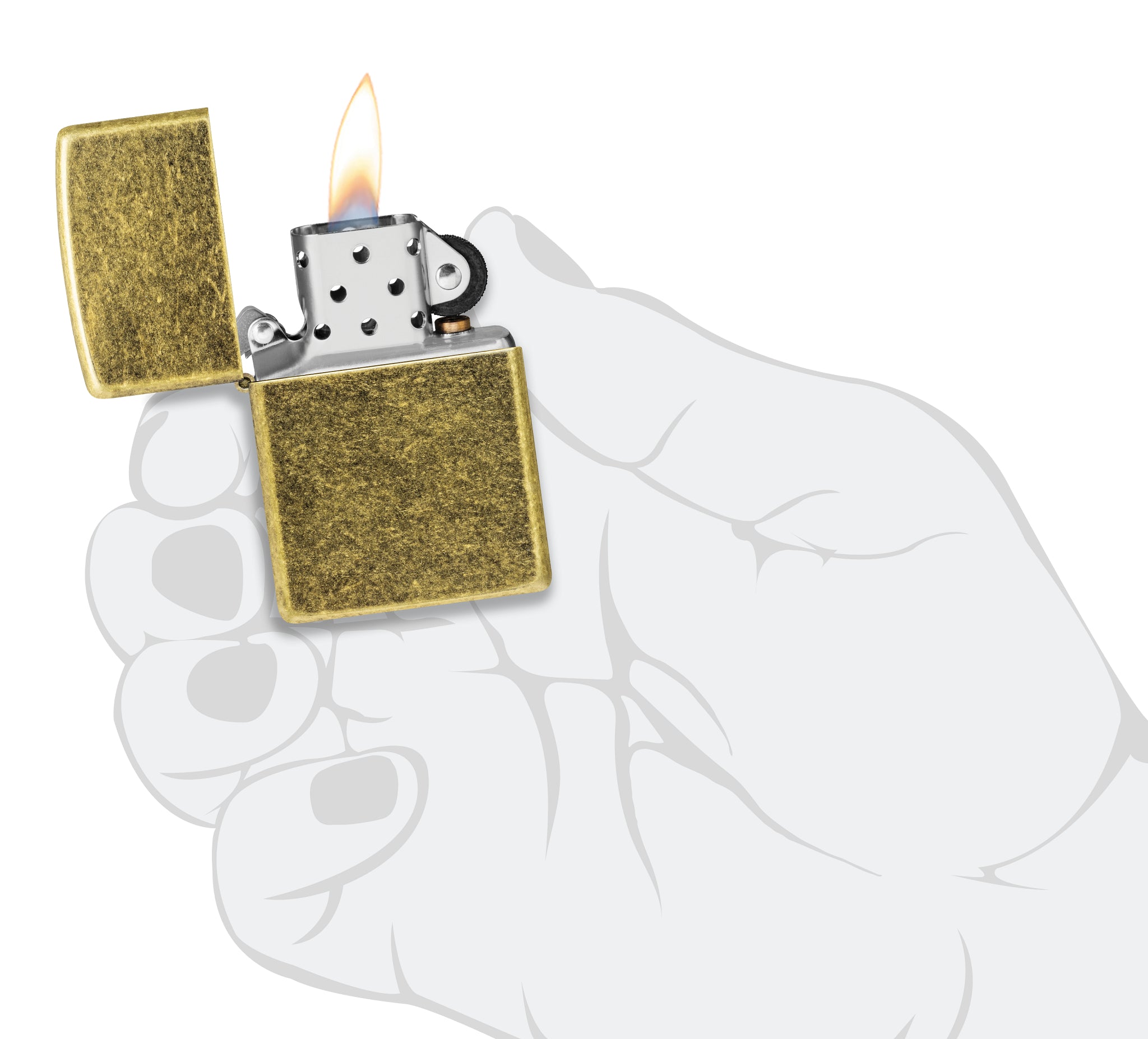 PL ZIPPO 201 ANTIQUE BRASS -A