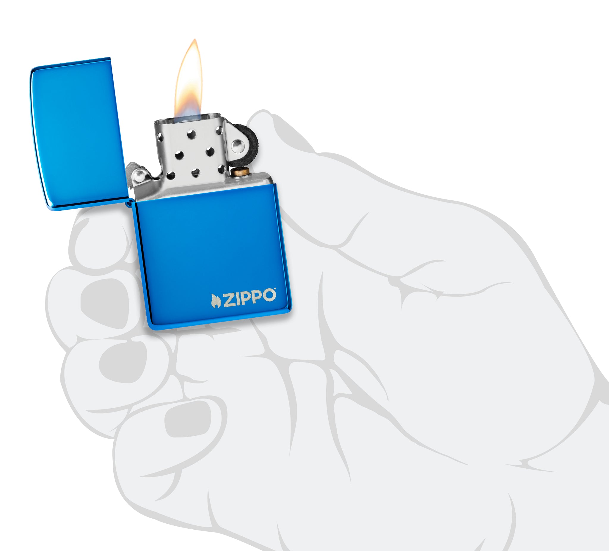 20446ZL High Polish Blue with Zippo Logo