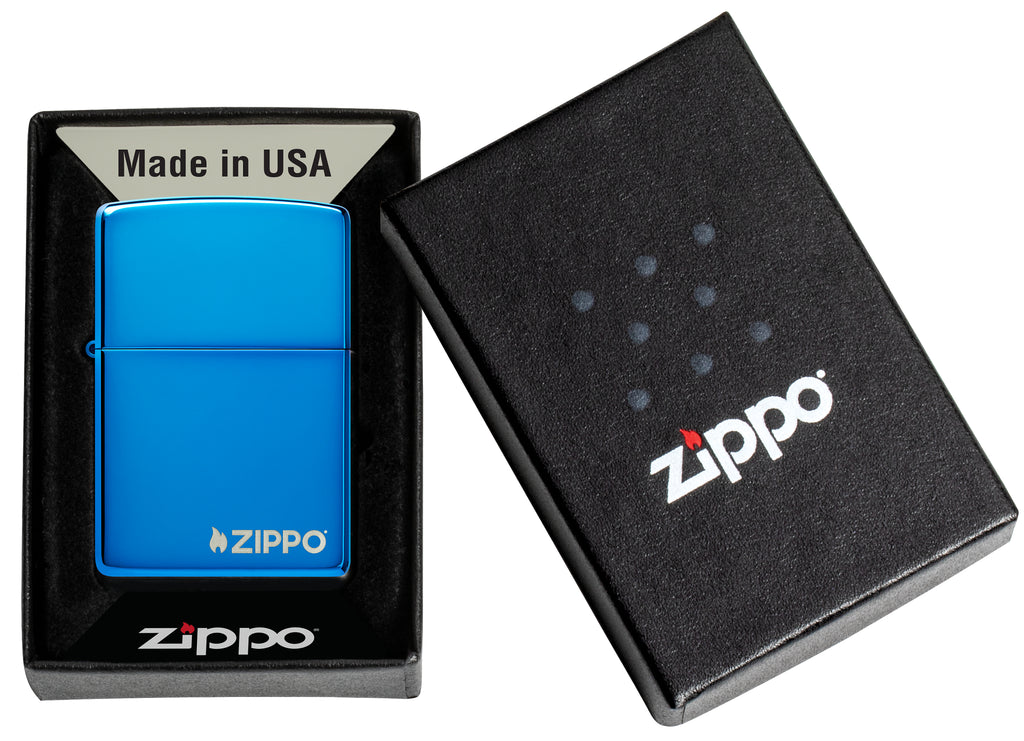 20446ZL High Polish Blue with Zippo Logo