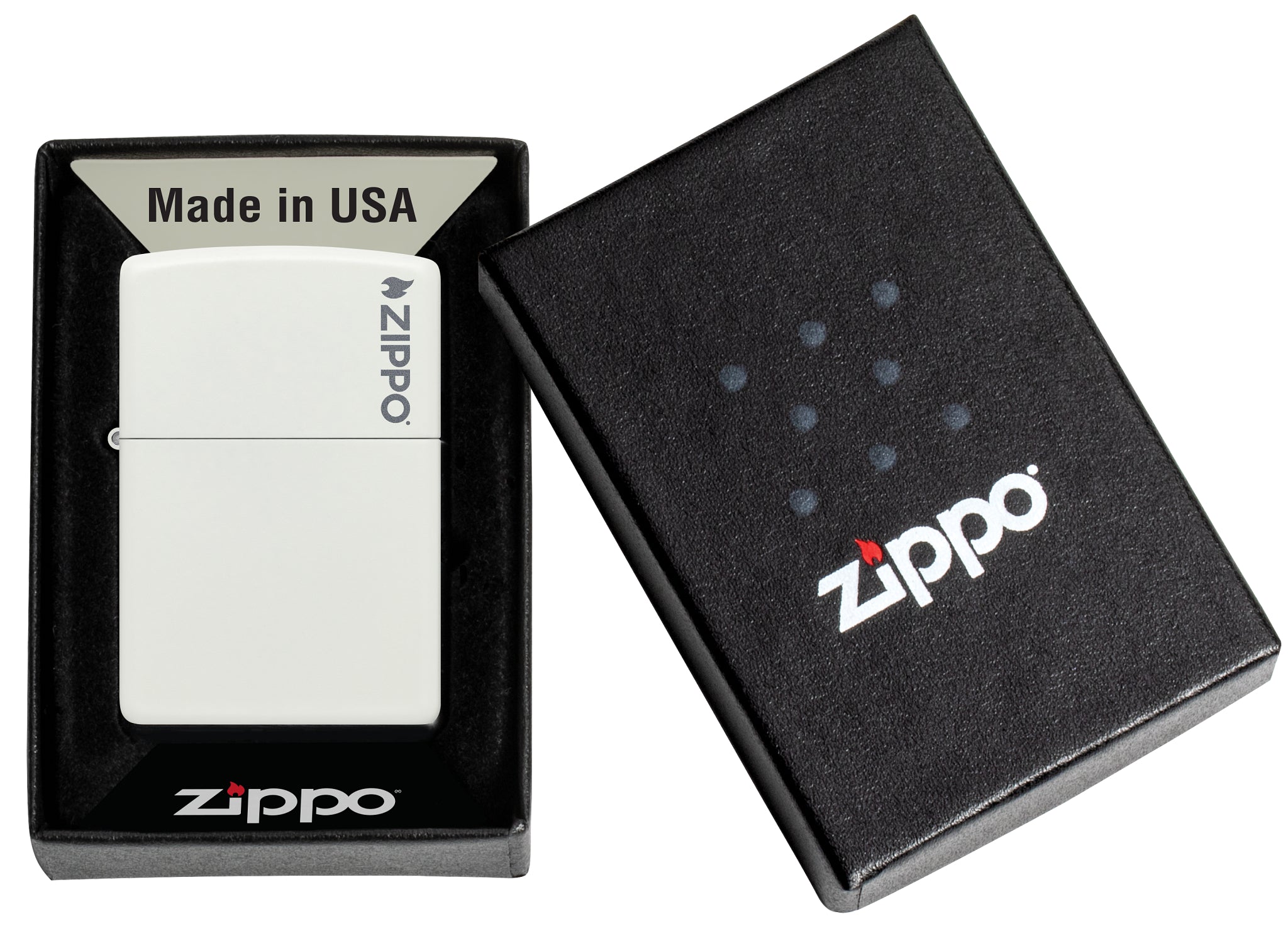 214ZL White Matte with Zippo Logo