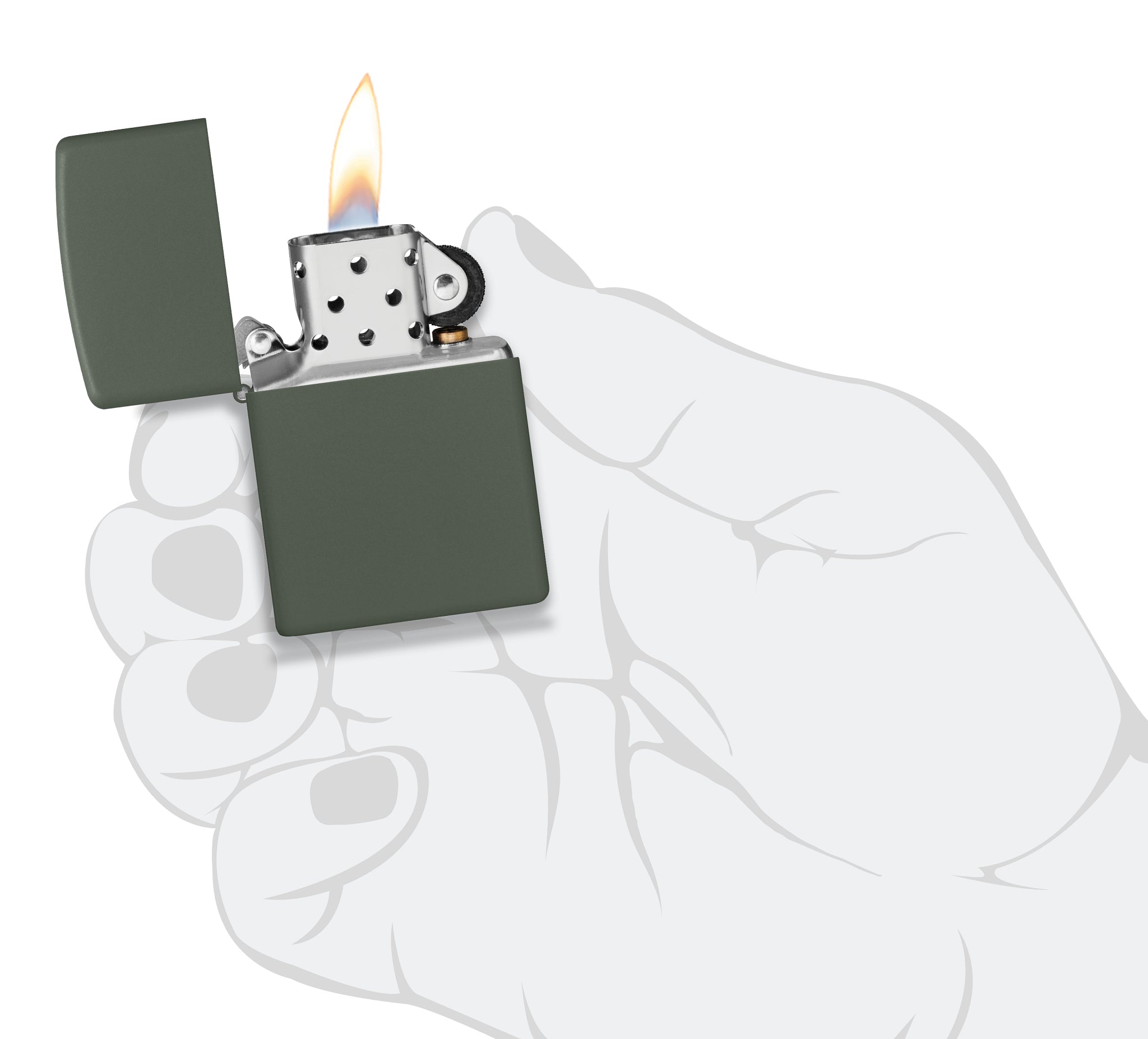 PL ZIPPO 221 GREEN MATTE