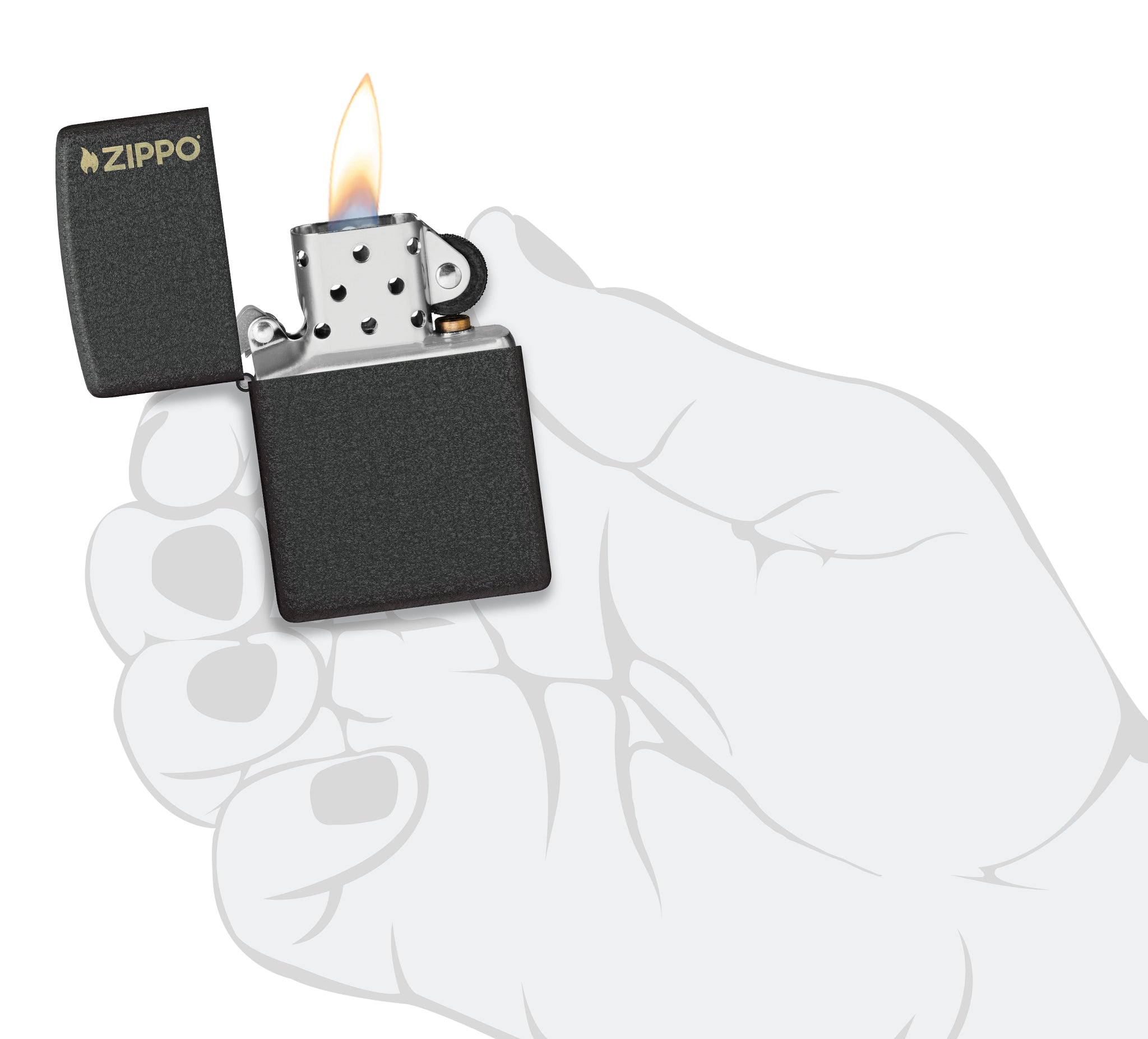 236ZL Black Crackle with Zippo Logo