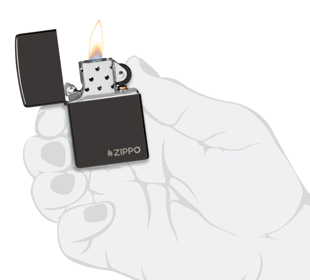 24756ZL High Polish Black with Zippo Logo
