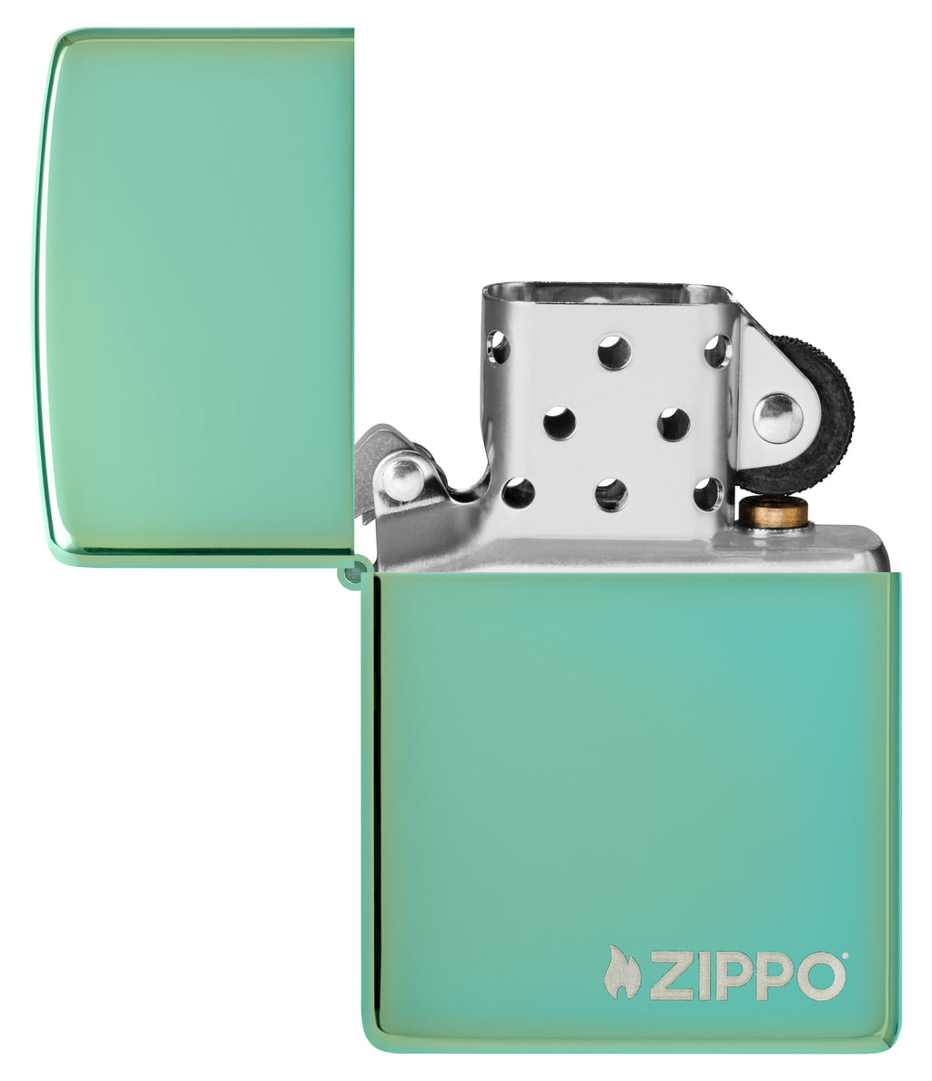 28129ZL High Polish Green with Zippo Logo
