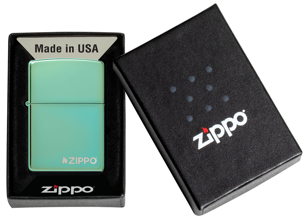 28129ZL High Polish Green with Zippo Logo