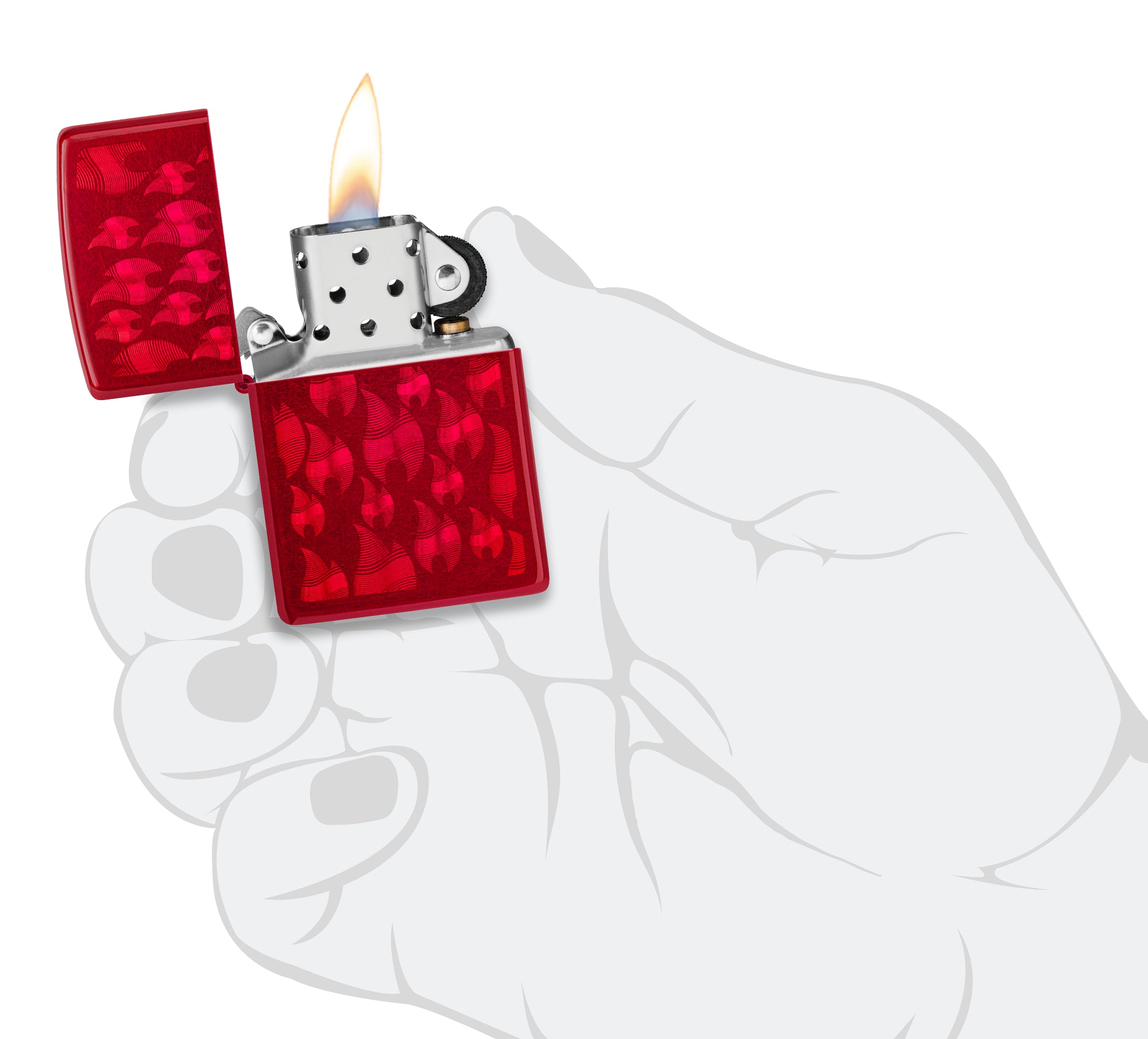 21063 Iced Zippo Flame Design