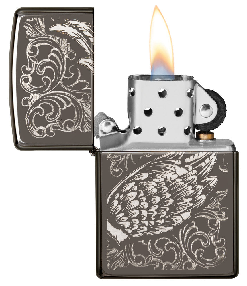 Filigree flame and wings