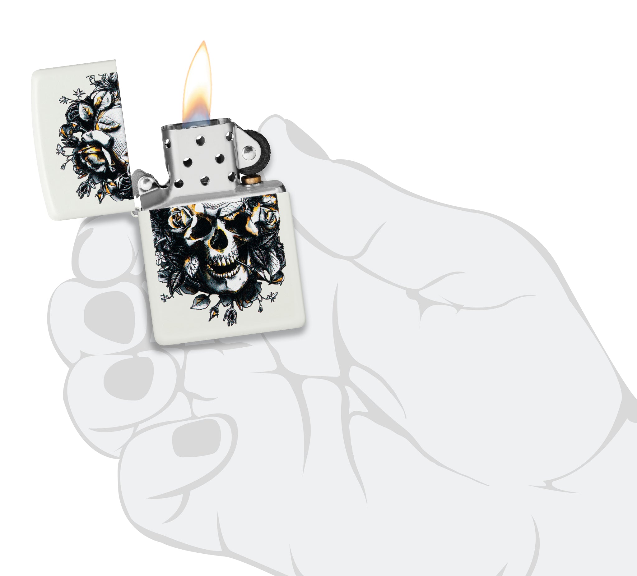 214 Skull and Roses Design