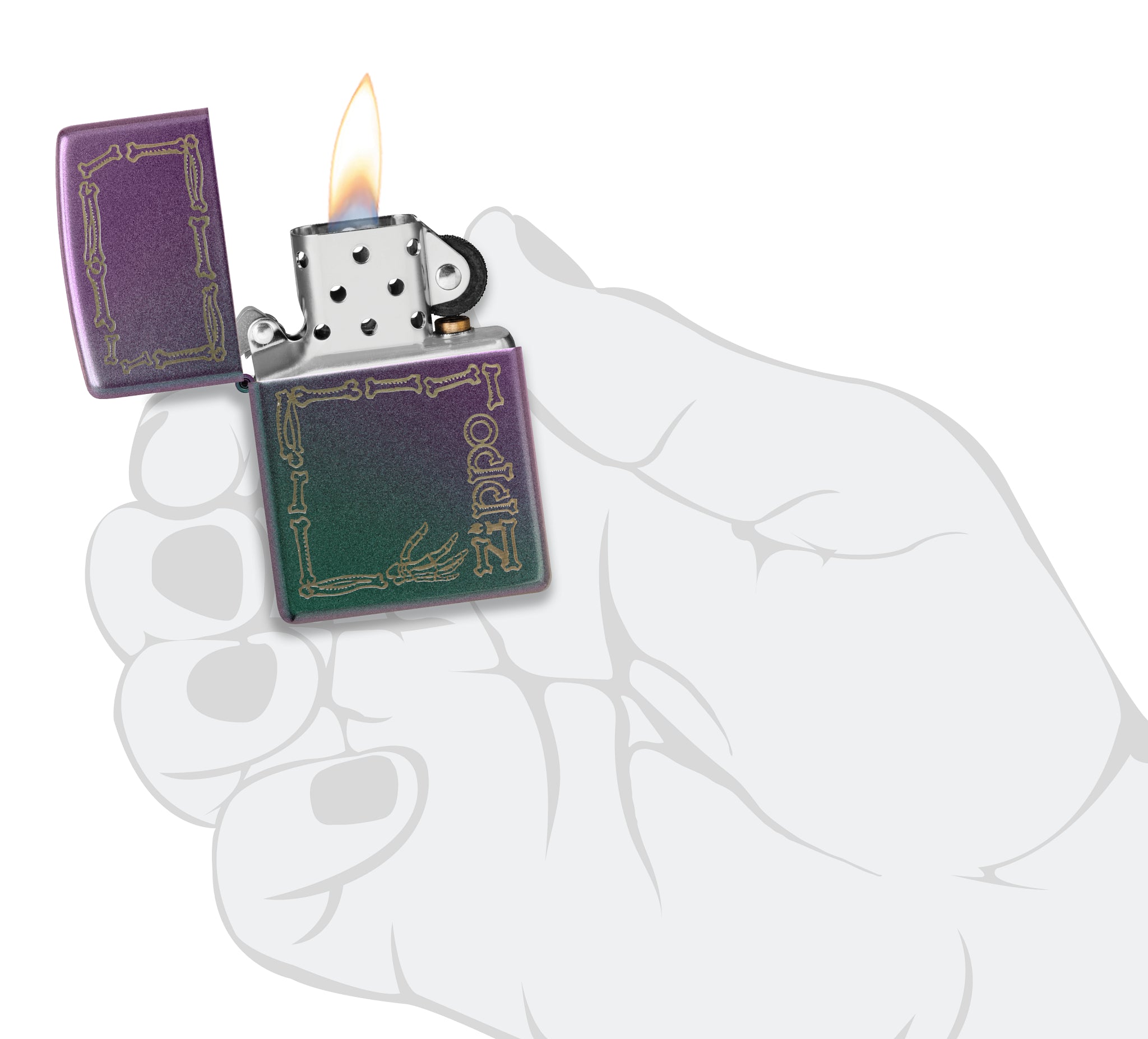 49146 Skeleton Zippo Design