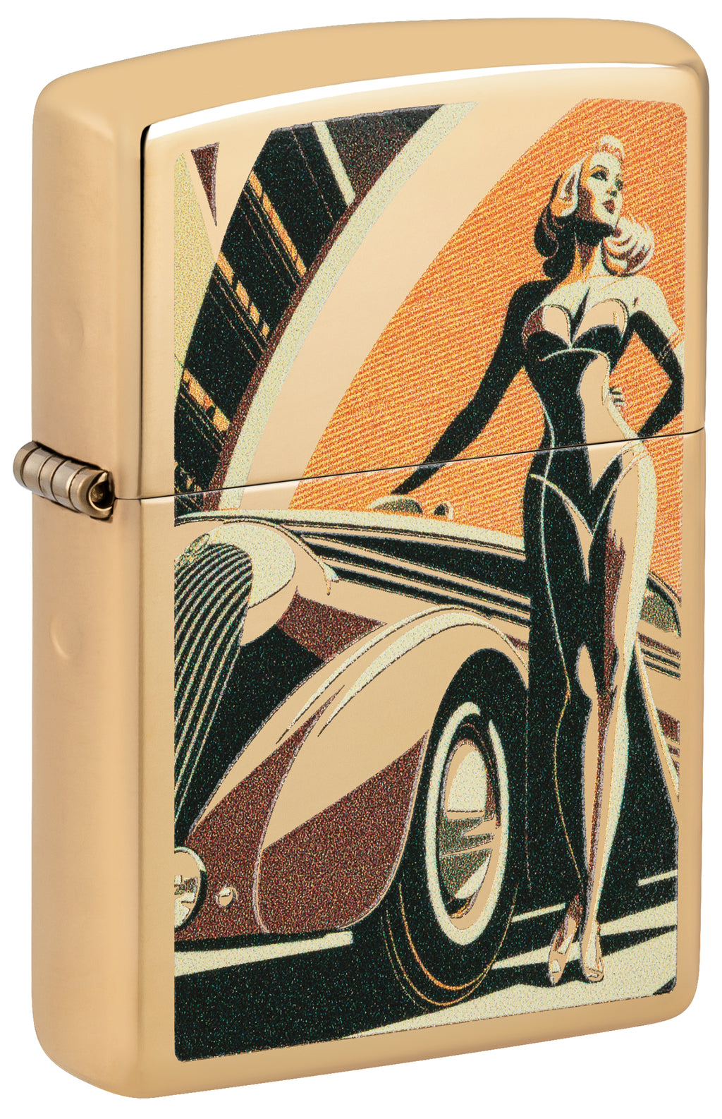 254B Vintage Car and Woman Design