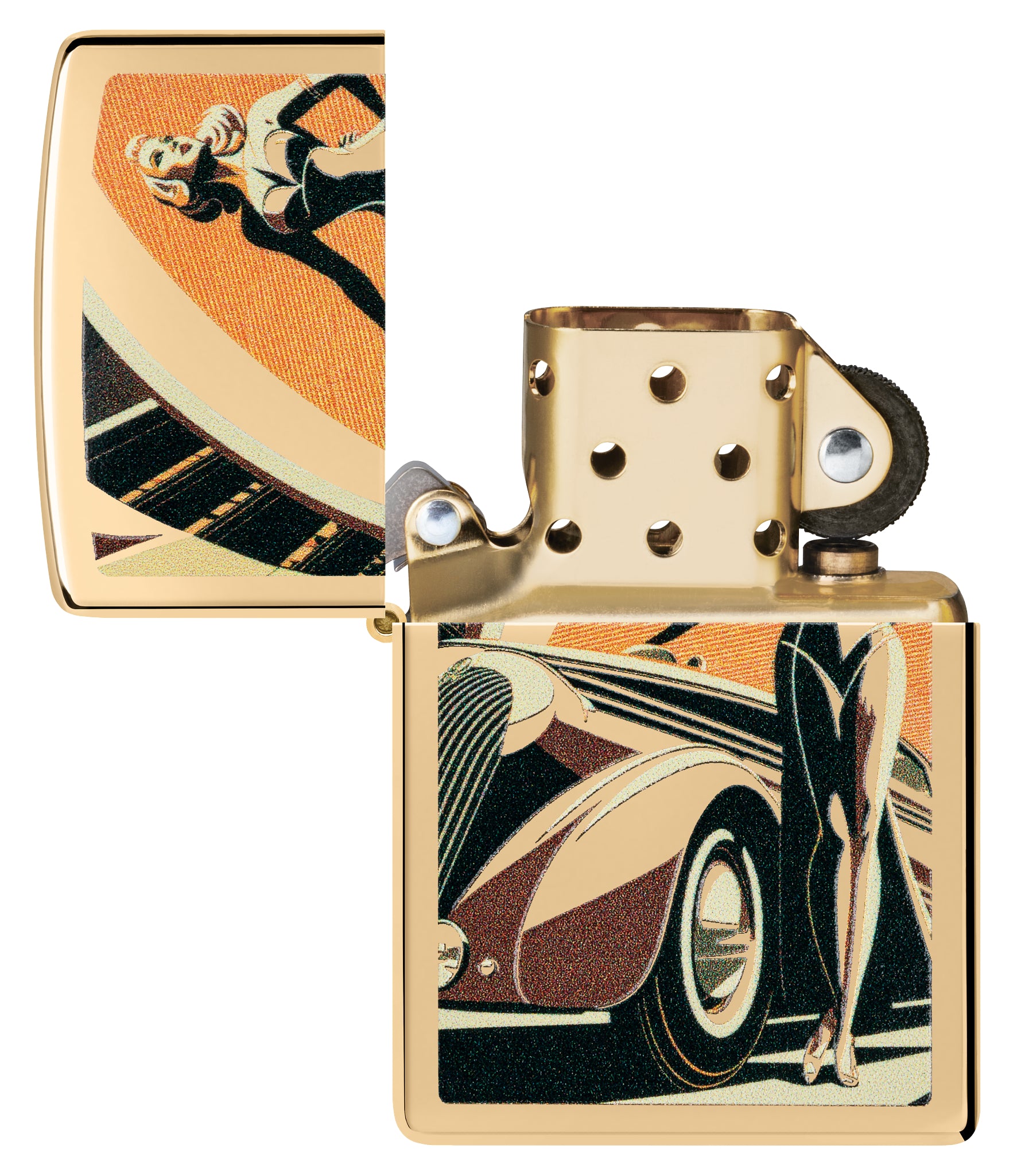 254B Vintage Car and Woman Design