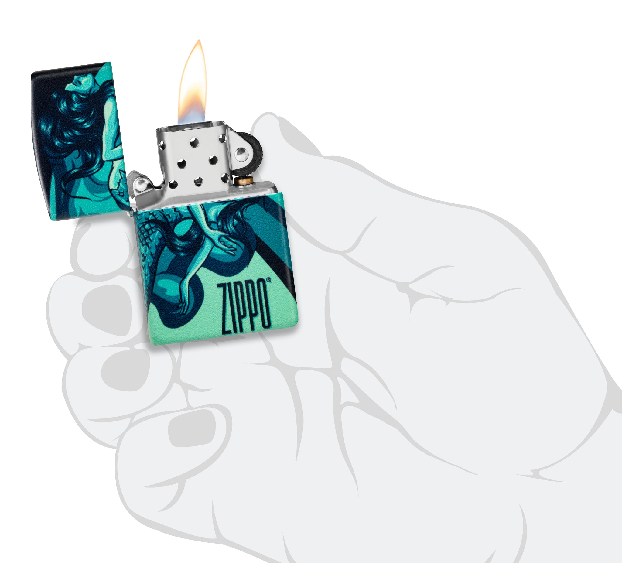 49352 Mermaid Zippo Design