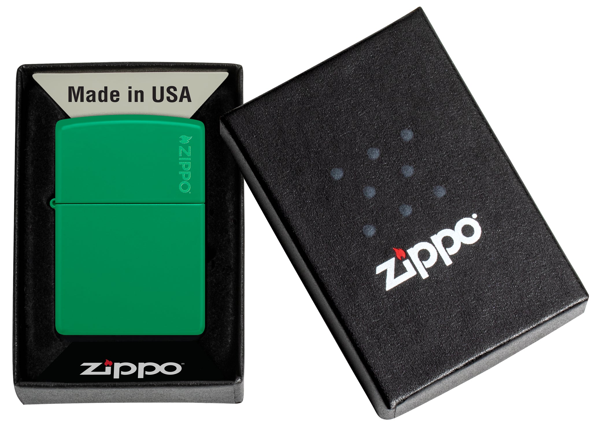 48629ZL Grass Green Matte with Zippo Logo