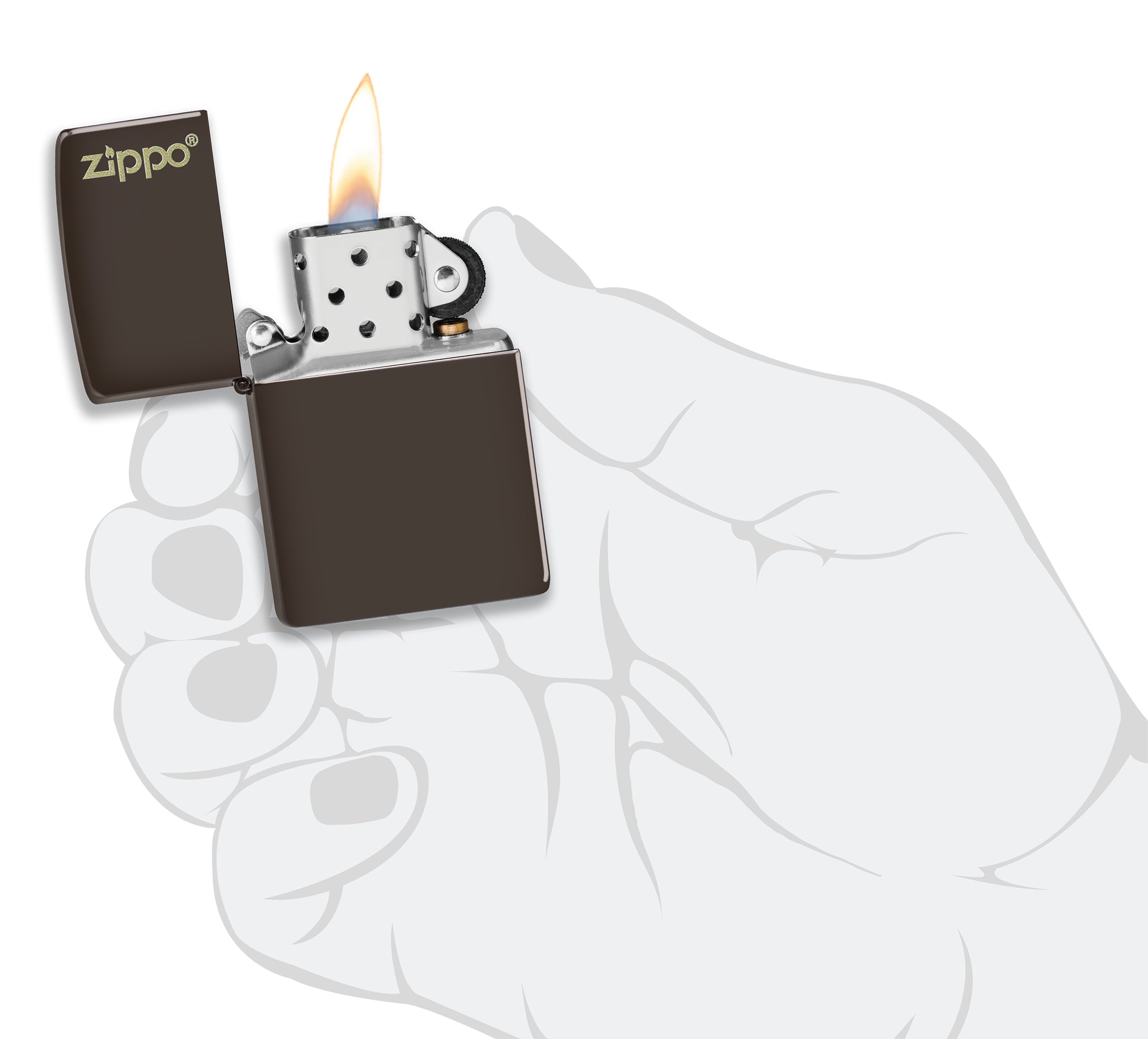 49180ZL Brown Matte with Zippo Logo