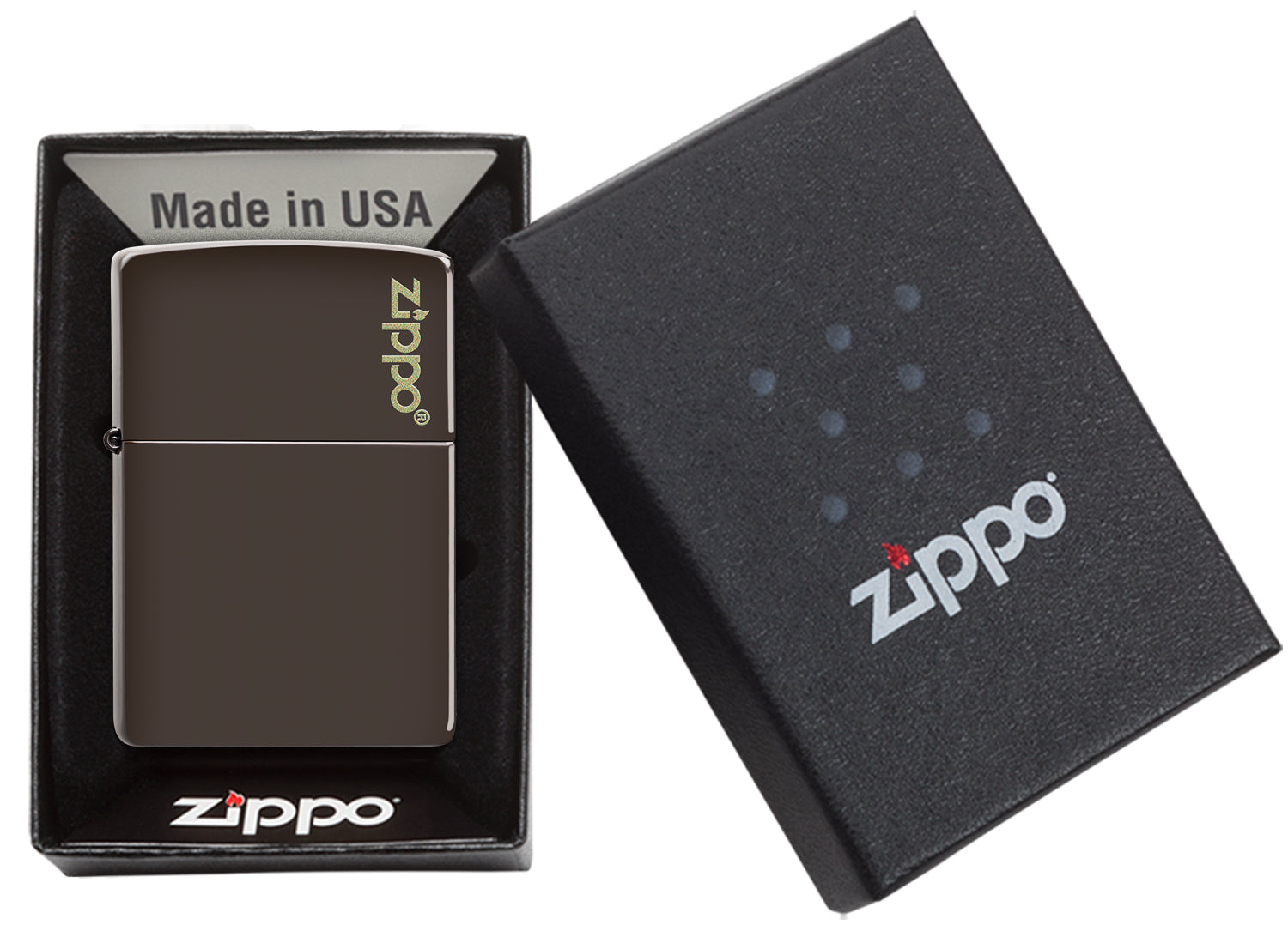 49180ZL Brown Matte with Zippo Logo