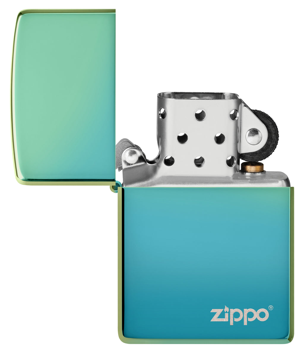 49191ZL High Polish Teal with Zippo Logo