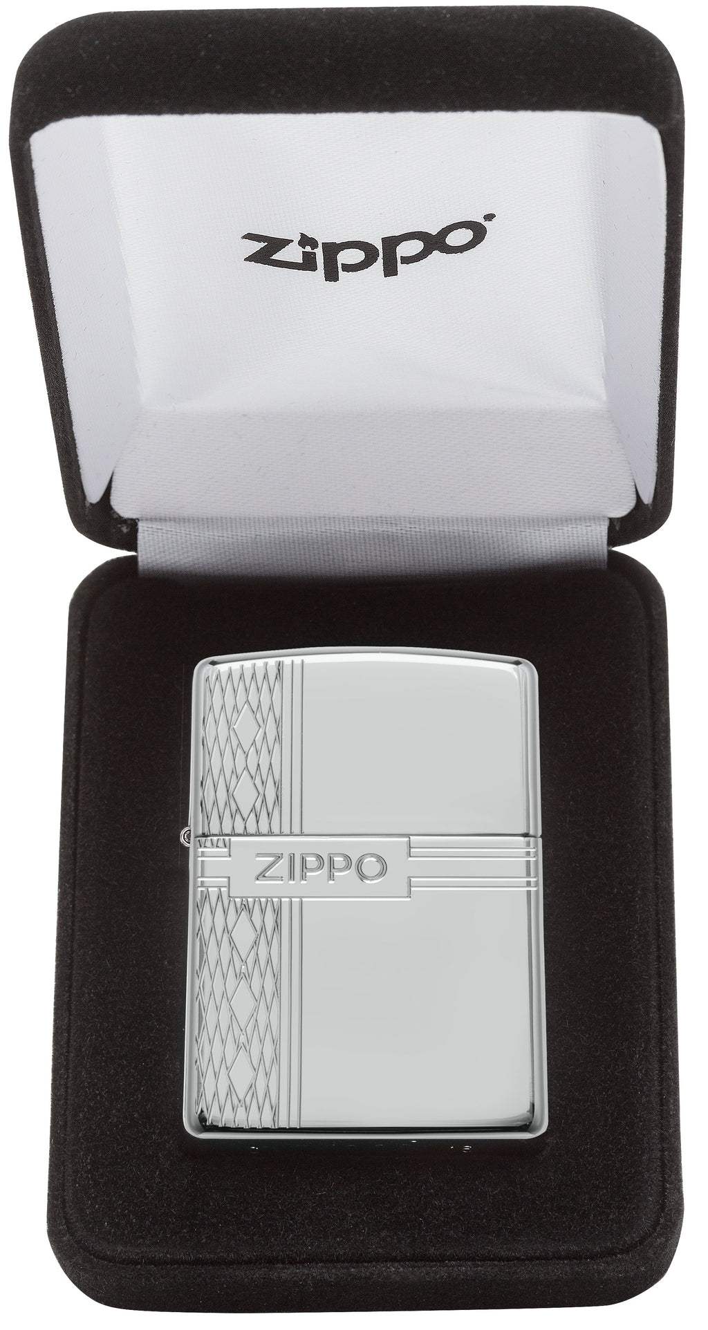 26 St. Silver Zippo Diamond Design