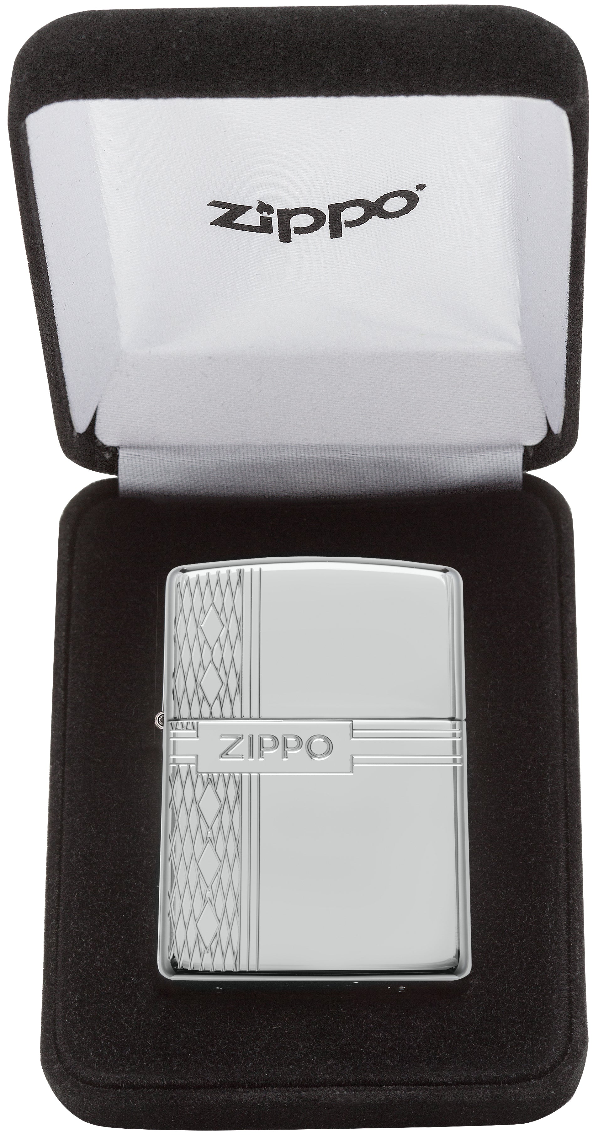 26 St. Silver Zippo Diamond Design