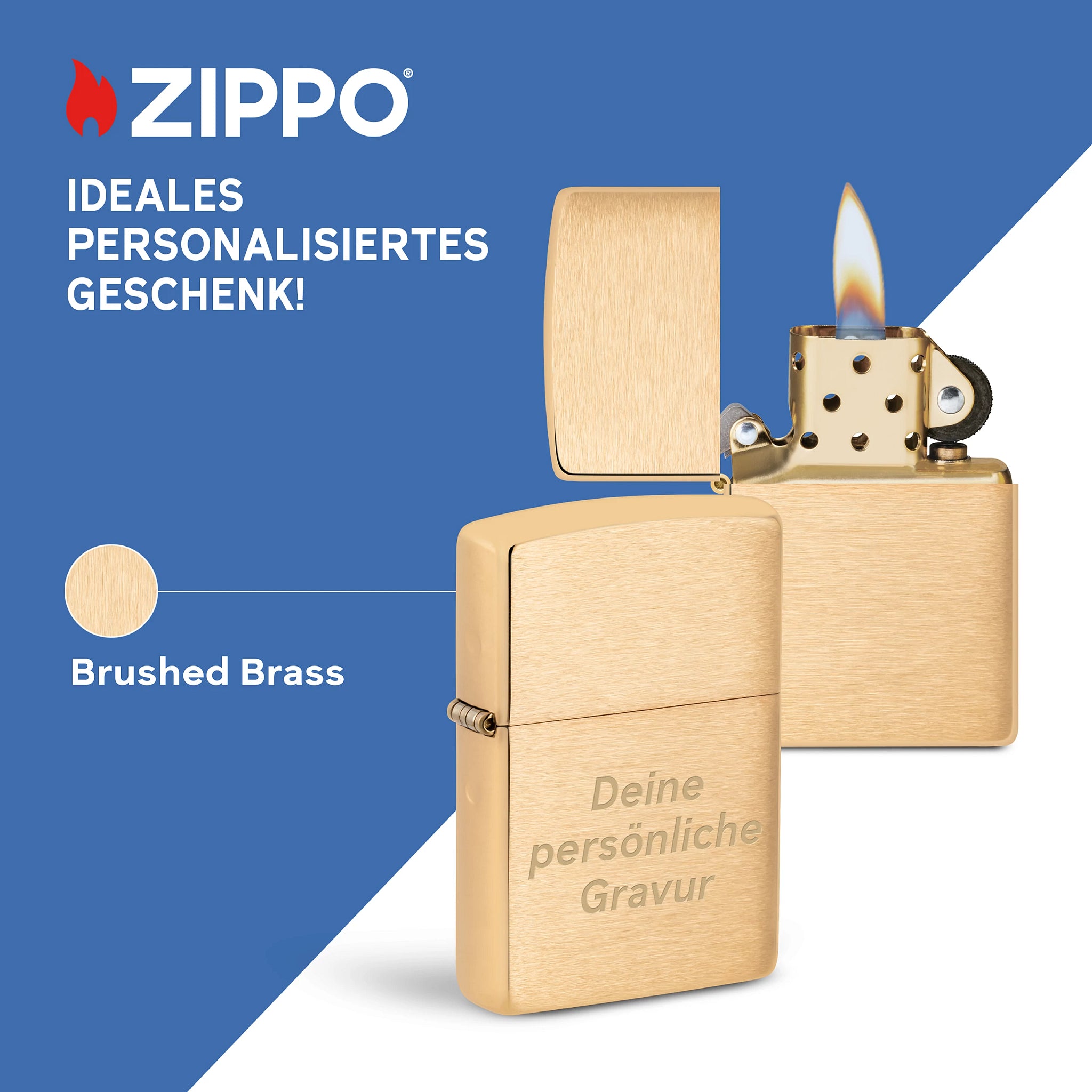 PL ZIPPO 204 B BRASS BRUSHED