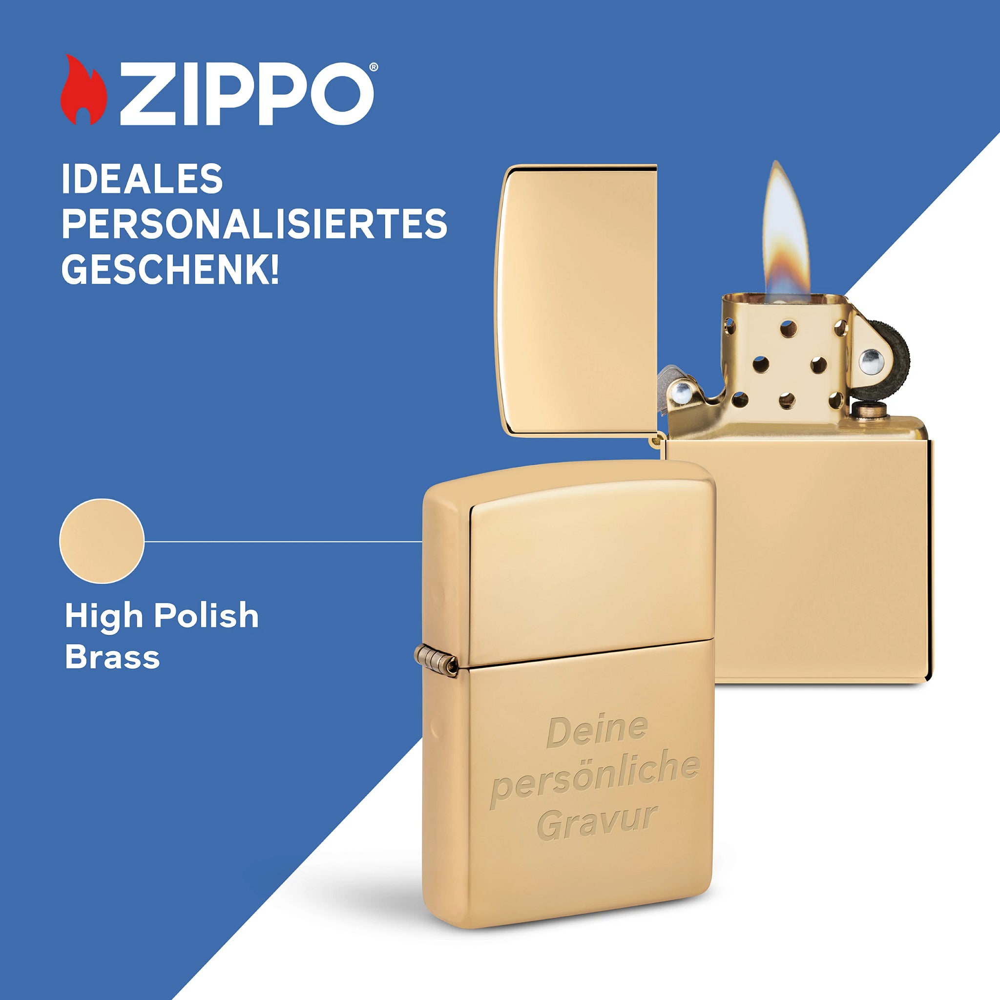 PL ZIPPO 254B BRASS HIGH POLISHED