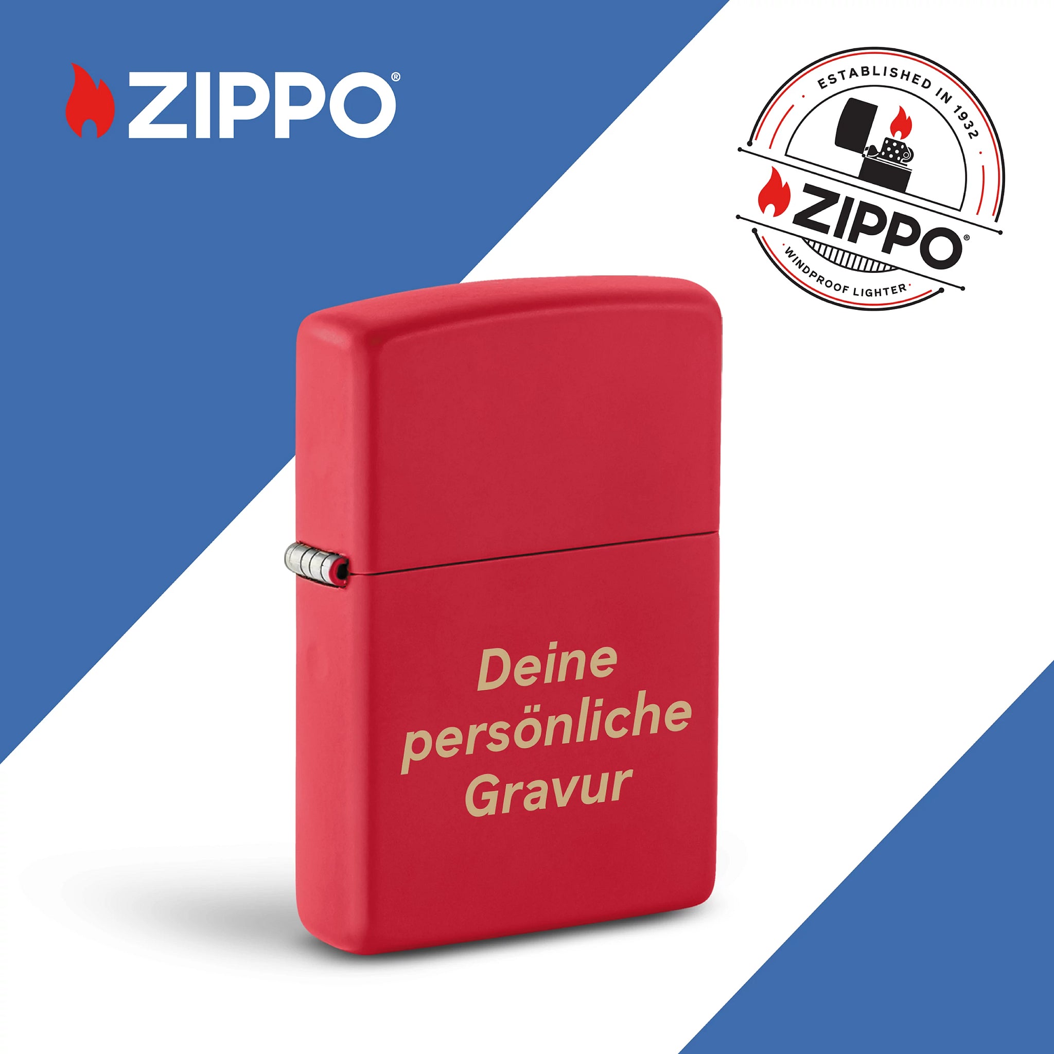 PL ZIPPO 233 RED MATTE