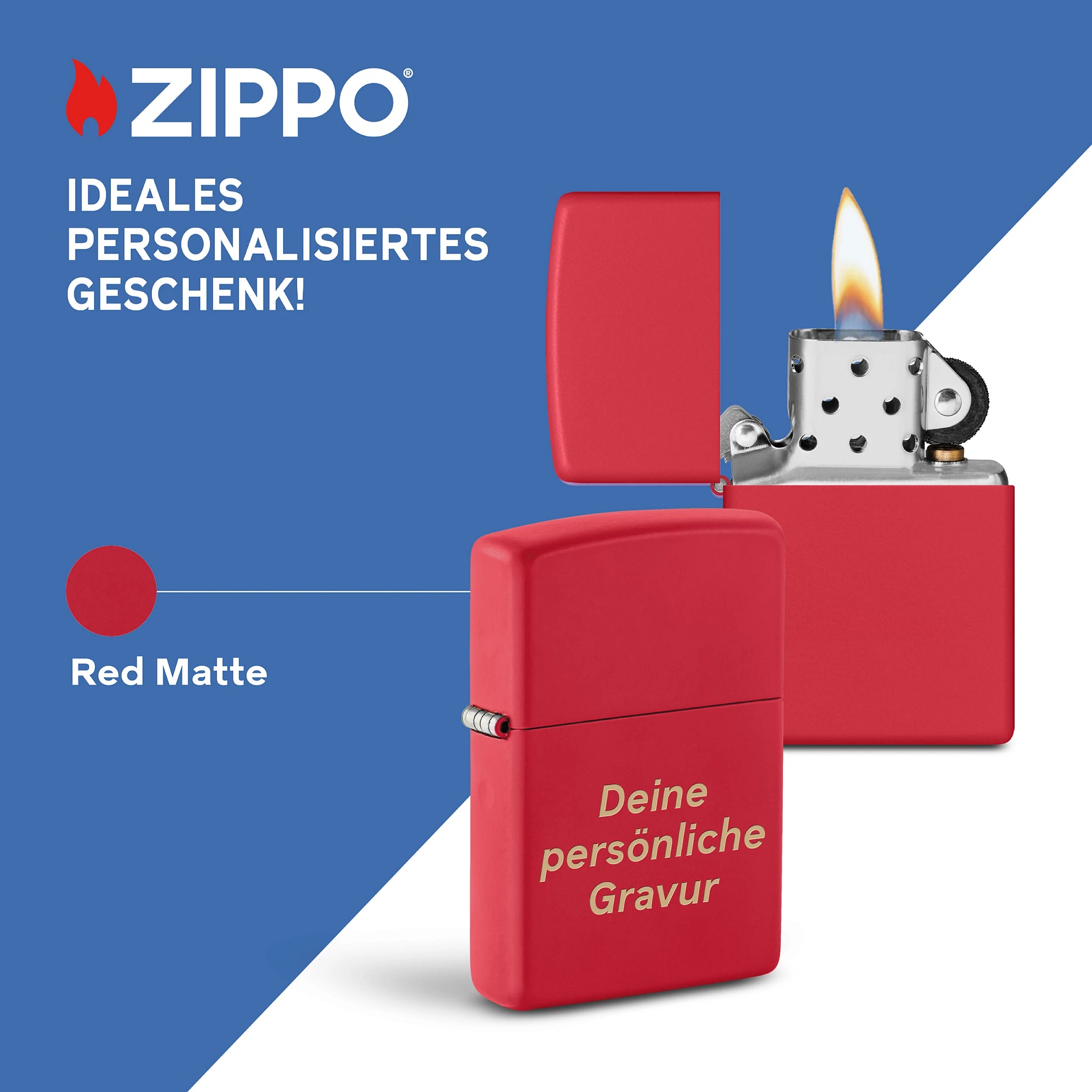 PL ZIPPO 233 RED MATTE