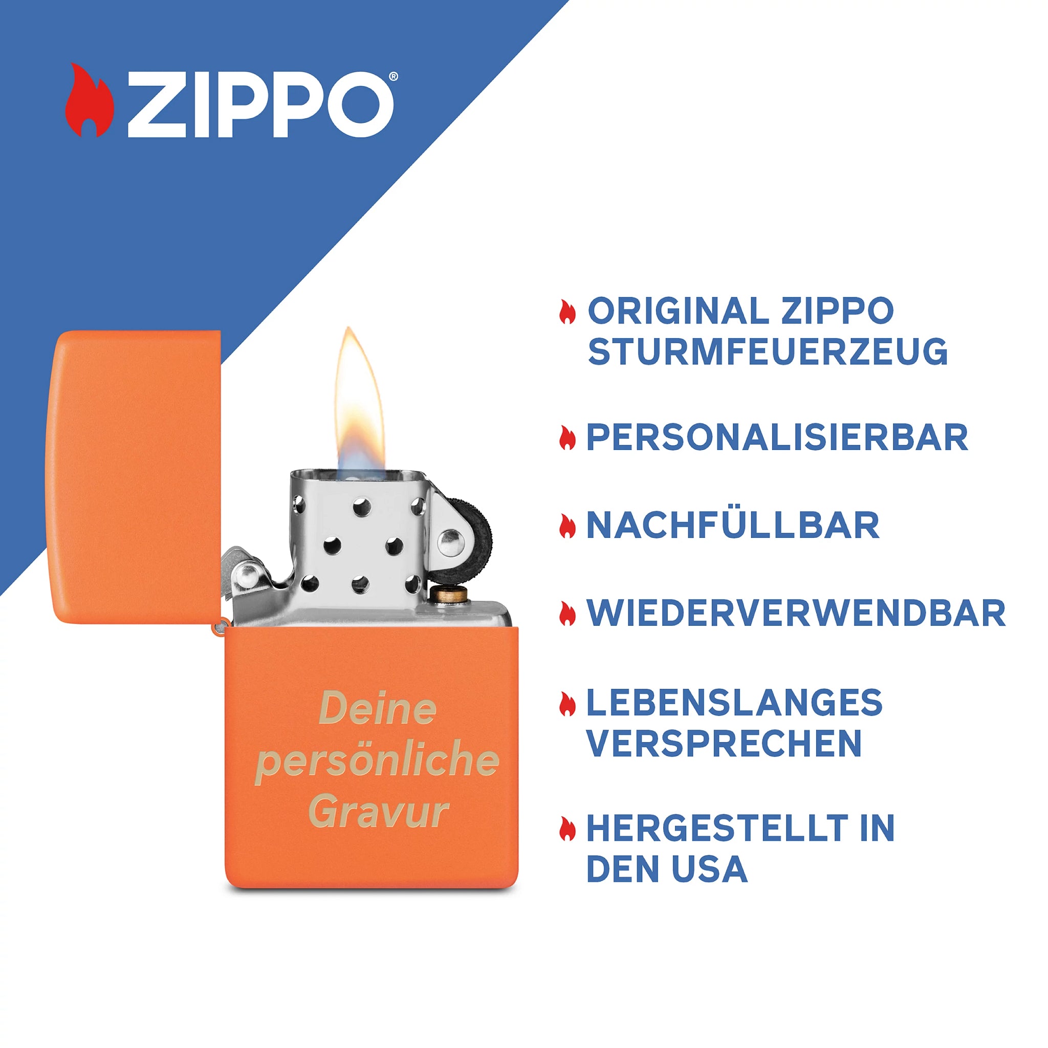 PL ZIPPO 231 ORANGE MATTE
