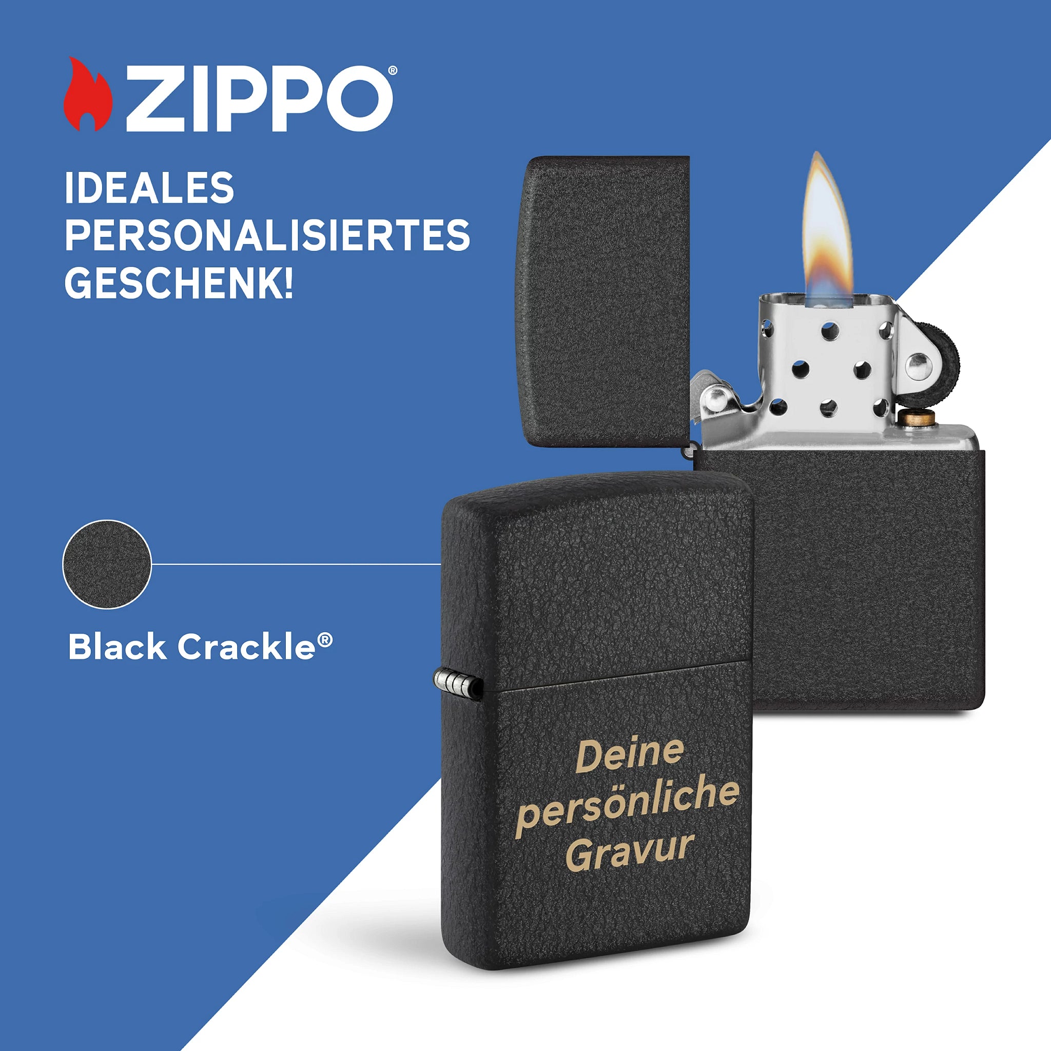 PL ZIPPO 236 BLACK CRACKLE